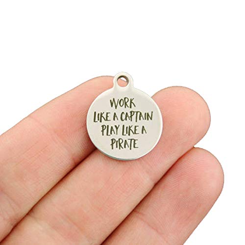 Pirate Stainless Steel Charms for Jewelry Making - Captain & Pirate Theme - Exclusive Collection (BFS1275) - Choose 2/5/10 Pieces - Perfect for DIY Bracelets, Necklaces & Costume Accessories