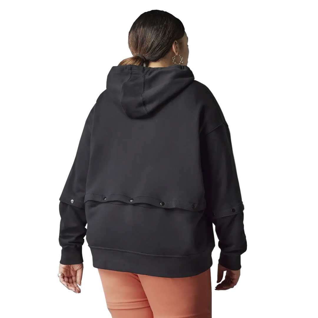 adidas Women's Original Snap Button Hoodie - Plus Size Fleece Pullover (HF2070) | Cozy Casual Wear for Lounge, Workout & Street Style