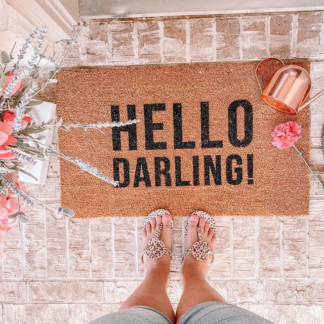 Vinyl Back Coir Doormat - 'Hello Darling' Welcome Mat for Front Door, Porch, or Entryway - Durable & Non-Slip for Indoor/Outdoor Use