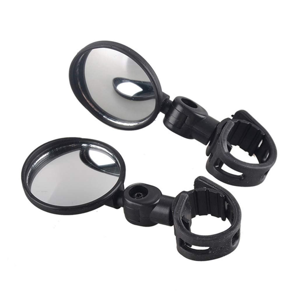 Universal Bike Mirror - 2 Pairs Adjustable 360° Rotating Handlebar Rearview Mirrors for Mountain & Road Bikes | Black Cycling Safety Accessories | Perfect for Commuting, Trail Riding & Urban Cycling