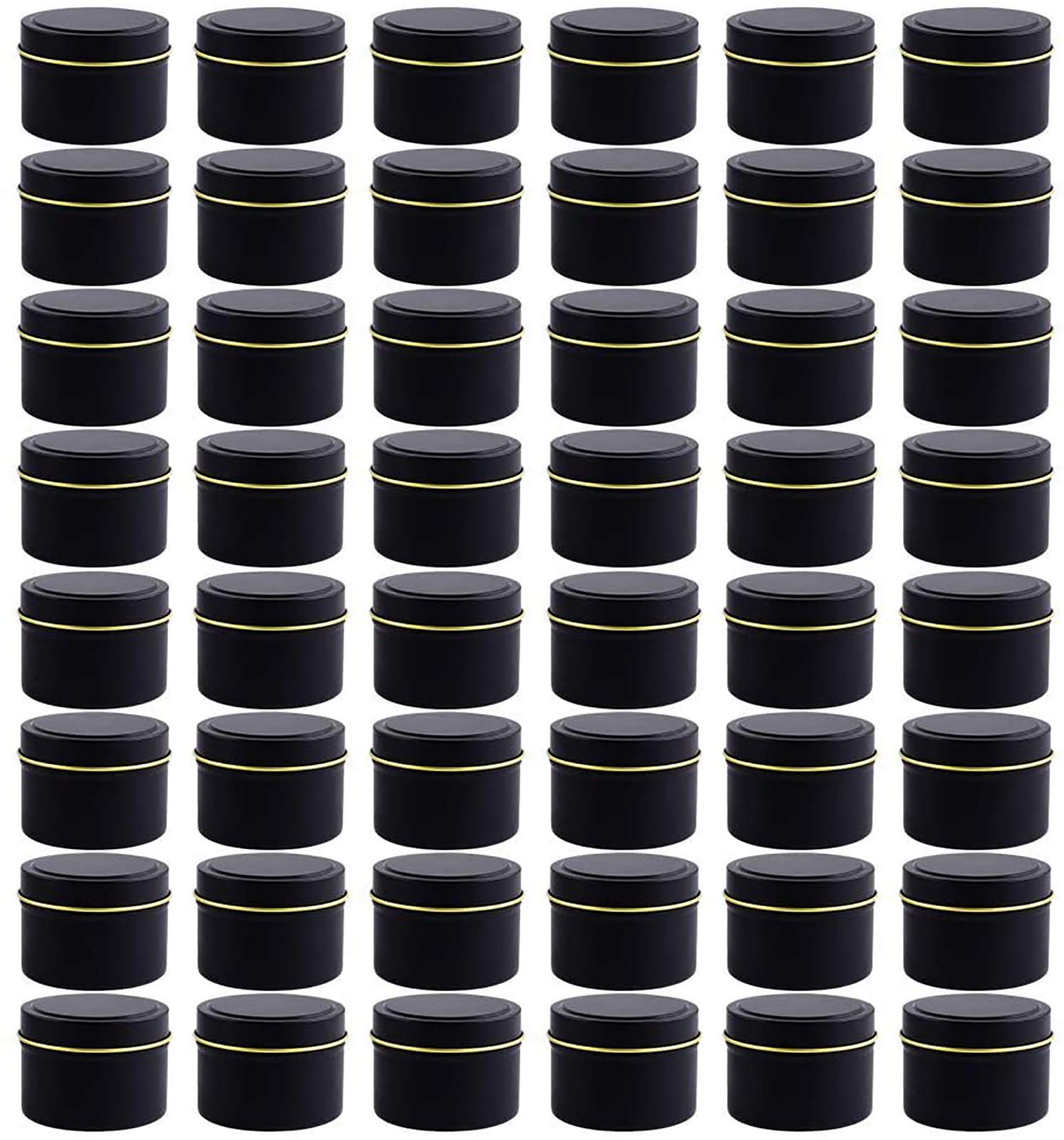 NRANSON 48 Pack 8 Oz Black Candle Tins with Lids - Candle Making Kit Includes 50 Cotton Wicks, 40 Wick Stickers, 4 Wick Holders - DIY Candle Craft Supplies for Home Decor, Gifts & Aromatherapy (8OZ, 48)