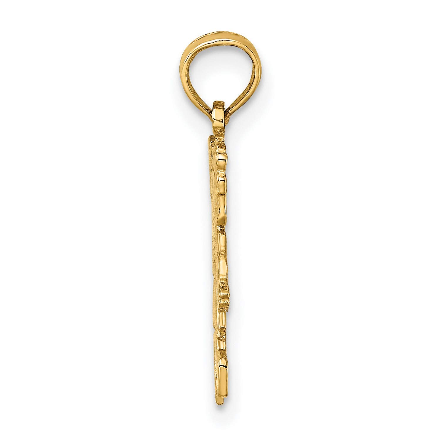 14k Yellow Gold Girl Waving with Flower Charm - 14mm x 7mm Blouse Jewelry - Perfect for Gifts, Birthdays & Special Occasions