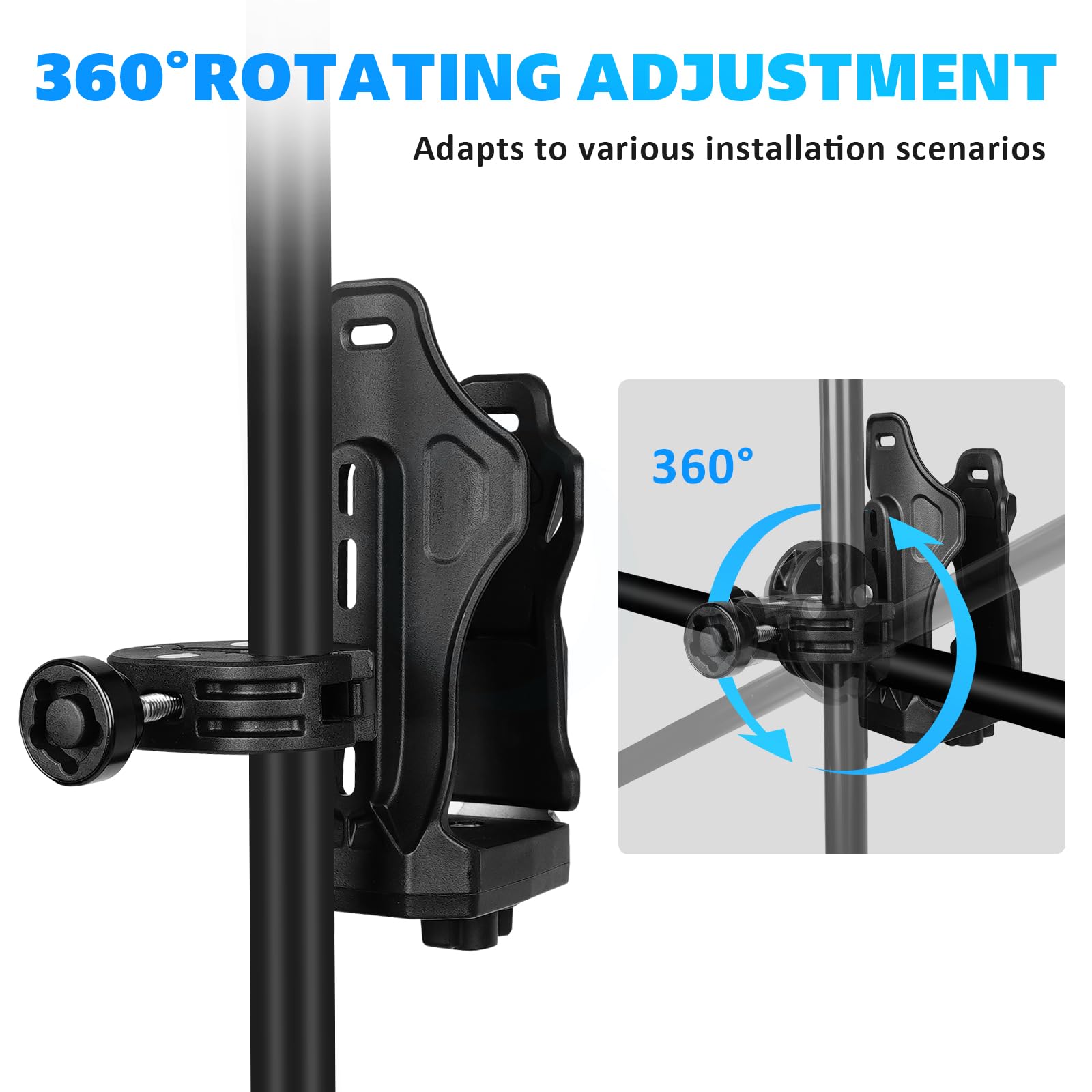 Universal Anti-Theft Motorcycle ATV Cup Holder - Extra Large 1.95-3.6 Inch Bike Water Bottle Holder with Metal Clamp for Scooters, Boats, Strollers & Wheelchairs | Perfect for Road Trips, Commuting & Outdoor Adventures