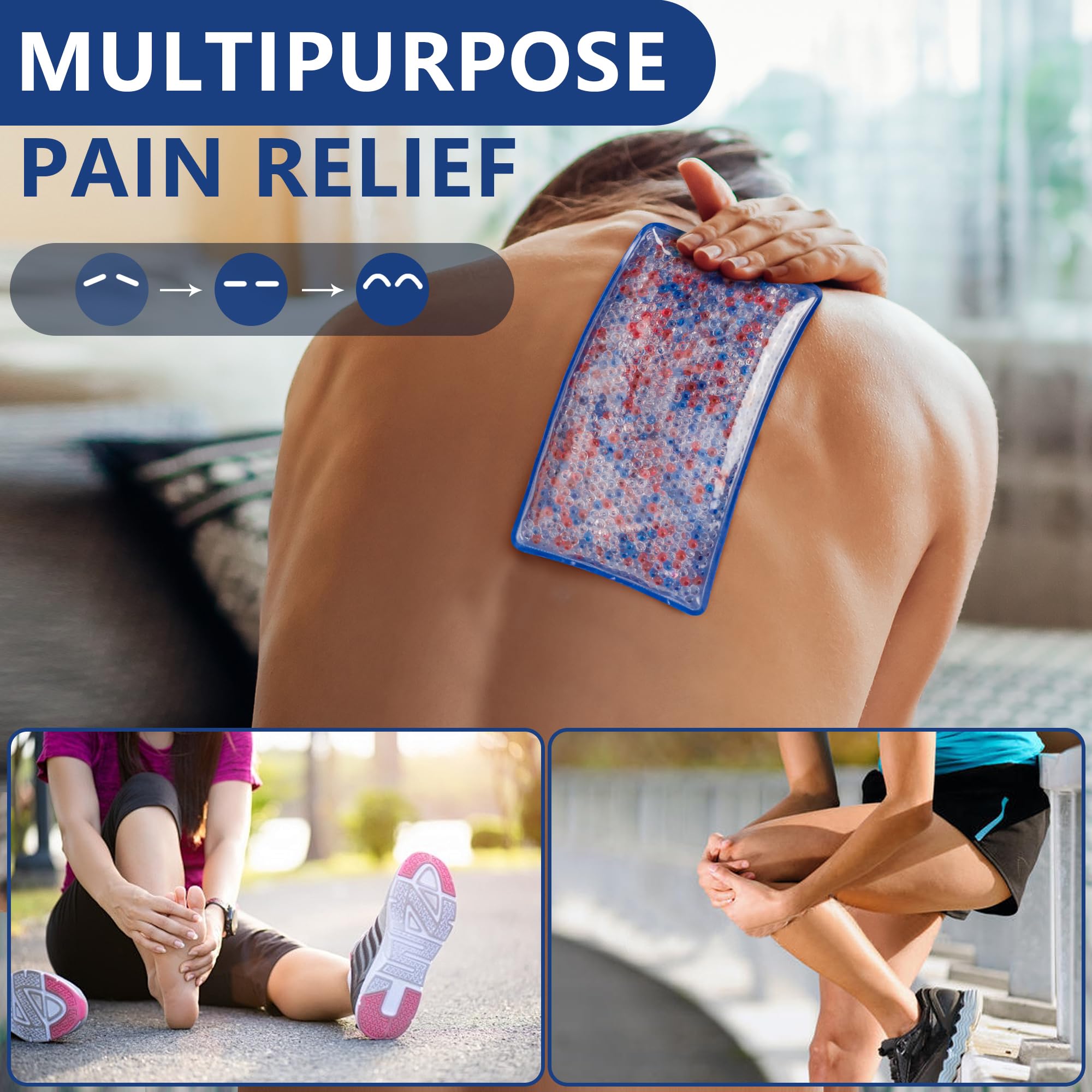 Reusable Hot & Cold Gel Bead Pack for Pain Relief - Microwave & Freezer Safe - Perfect for Muscle Soreness, Headaches, Injuries & Post-Surgery Recovery