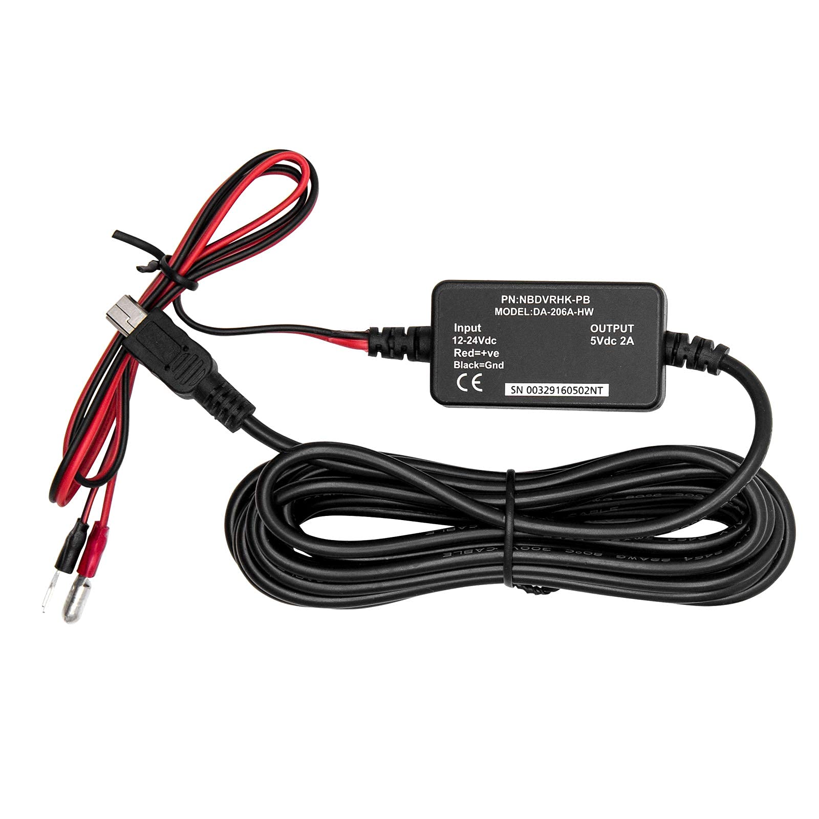 TOTMOX Dash Cam Hardwire Kit - 12V-24V to 5V Mini USB Car Charger for Continuous Recording
