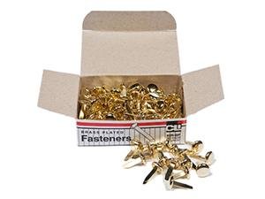 Brass Paper Fasteners 1-1/4 Inch 100pcs/Box - Office Supplies for Bulletin Boards, Craft Projects & Document Binding - Durable Metal Fasteners by Charles Leonard