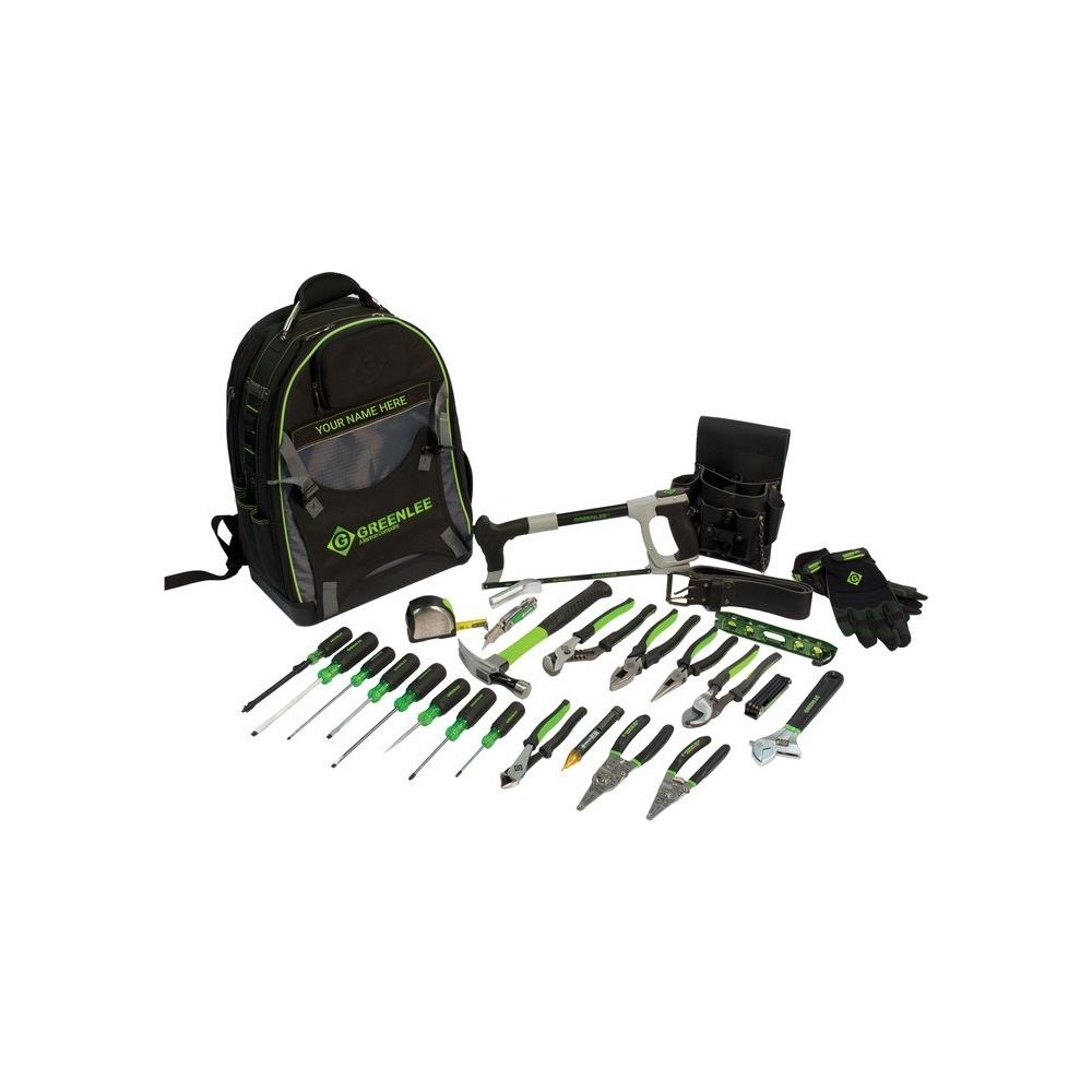 Greenlee 0159 28BKPK 28-Piece Professional Electrician Backpack Tool Kit for Electrical Work, HVAC & Home Repairs