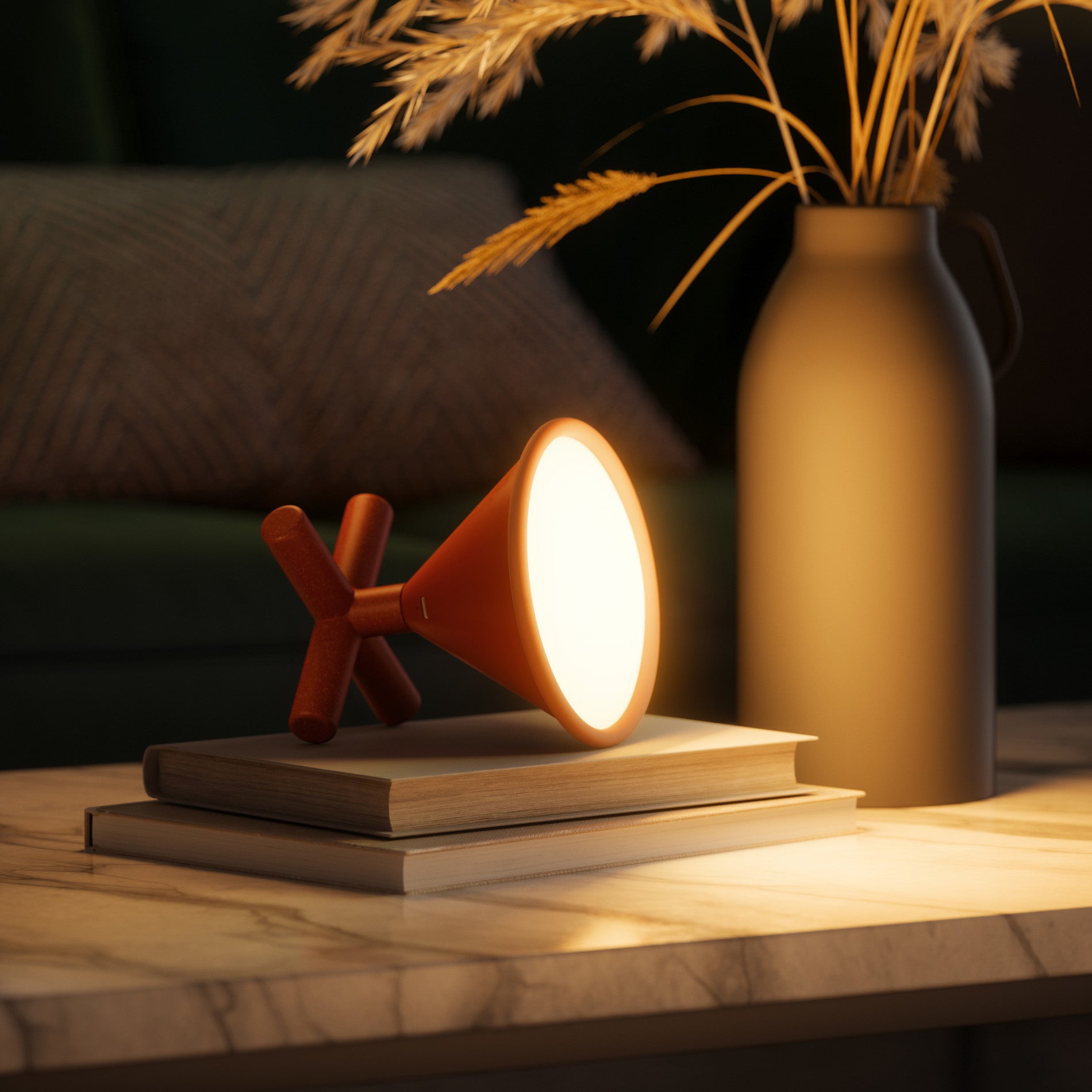 Cono Portable Smart Lamp - USB Rechargeable LED Night Light for Bedroom, Travel, Camping | Dimmable & Touch Control | Perfect for Reading, Nursery, Kids Room