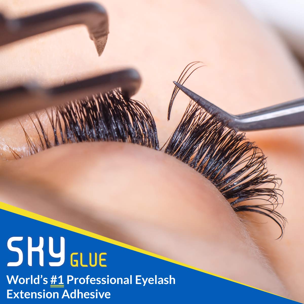 Professional Sky Glue for Eyelash Extensions - Super Strong Black Lash Adhesive (2 Pack, 5ml) | Fast Drying, Long Lasting 7+ Weeks | Semi-Permanent Individual Eyelash Extension Glue for Salon & Home Use | Perfect for Bridal, Special Occasions & Daily Wear