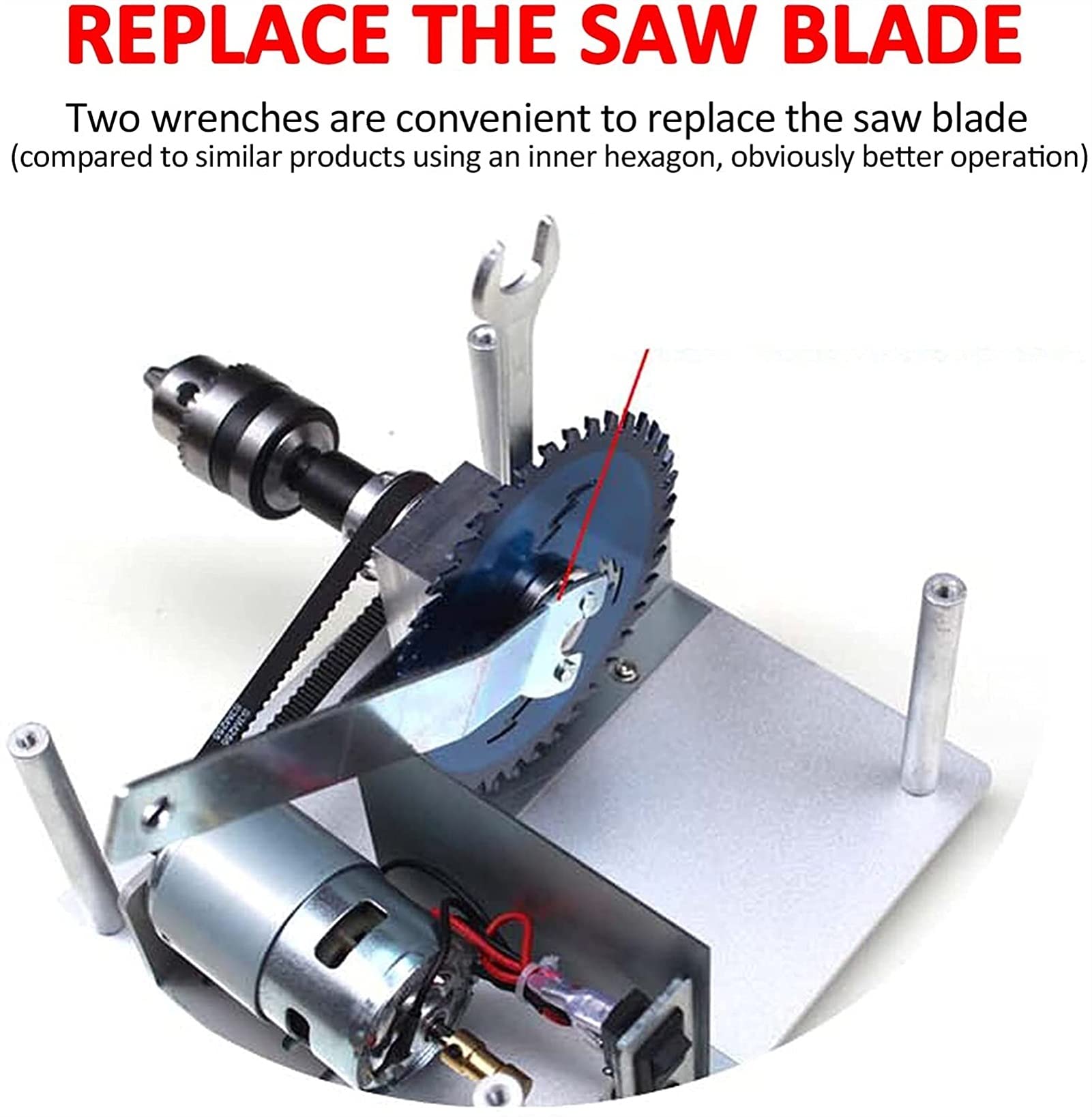 Mini Woodworking Table Saw - 7-Speed Adjustable DIY Tool for Precision Wood Cutting | Home Workshop & Craft Projects