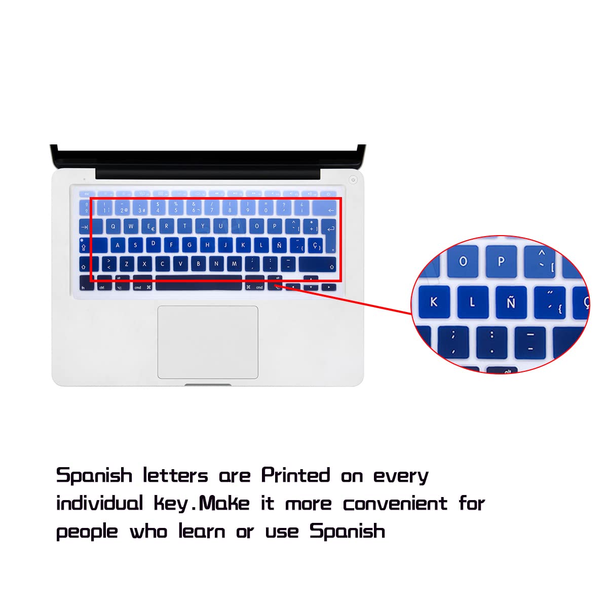 Spanish Language Silicone Keyboard Cover for MacBook Air 11.6
