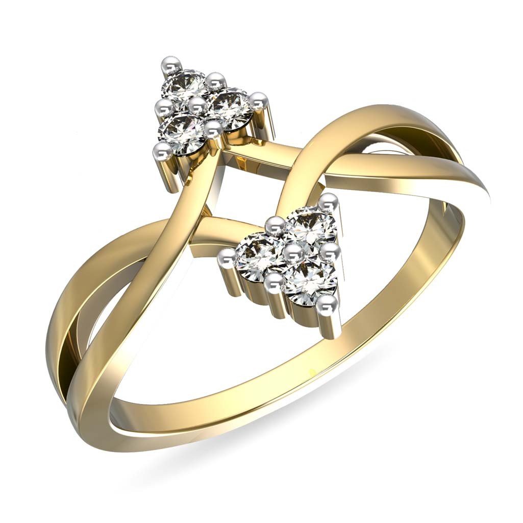 14K Yellow Gold 0.13 Carat Diamond Engagement Ring - 6 Stone EGL/IGI Certified (I1-I2 Clarity) | Perfect for Proposals, Anniversaries & Special Occasions