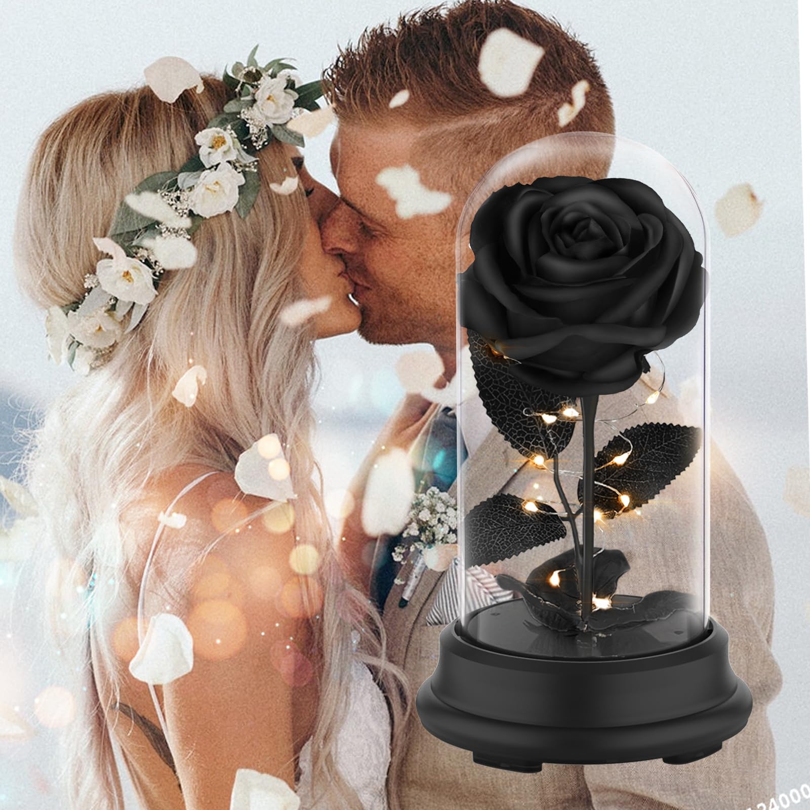 Forever Preserved Black Rose - Eternal Flower Gift for Women, Valentine's Day, Mother's Day, Christmas & Anniversary - Perfect Romantic Present for Her, Home Decor & Special Occasions