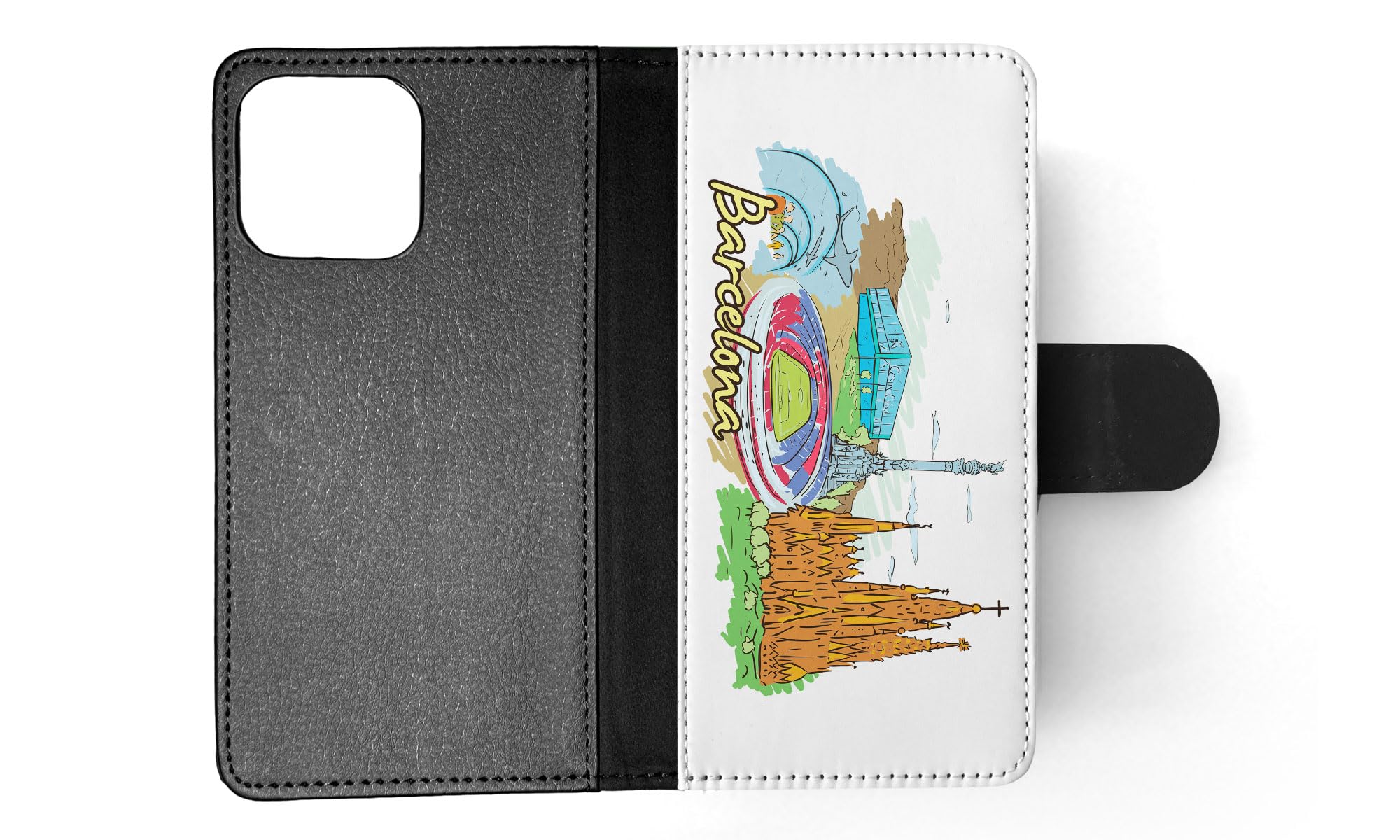 Barcelona Spain FLIP Wallet Phone Case for Apple iPhone 15 Pro Max - Slim Protective Cover with Card Holder for Everyday Use, Travel & Business