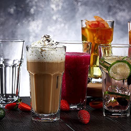 Tebery 6 Pack Stackable Plastic Tumbler Cups - 20oz Reusable Unbreakable Acrylic Drinking Glasses for Water, Juice & Iced Coffee - Perfect for Home, Office, Picnics & Outdoor Parties