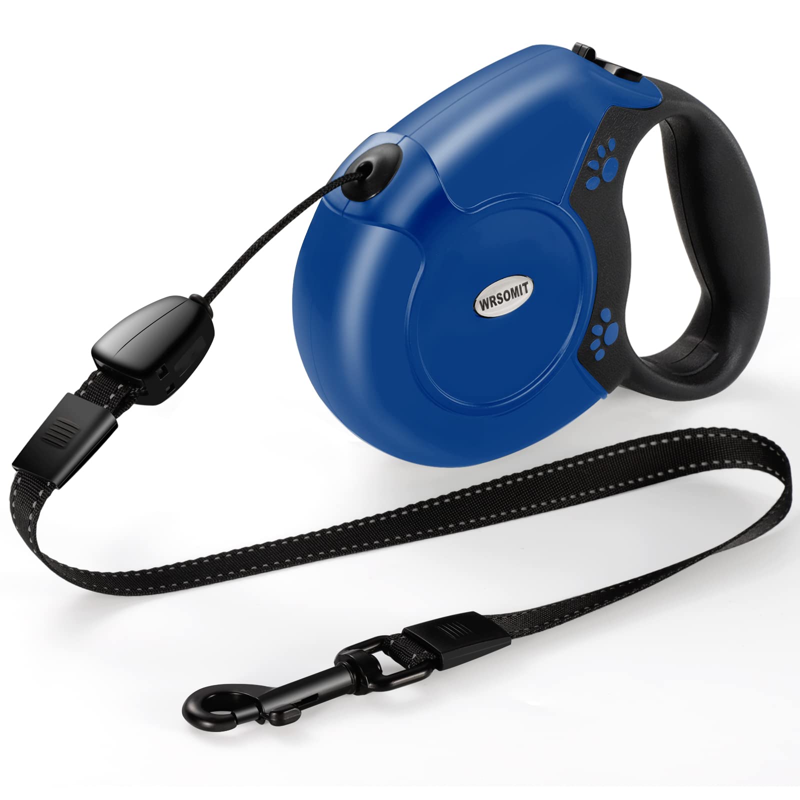 26FT Retractable Dog Leash - Heavy Duty Nylon Tape Leash for Small Medium Large Dogs up to 110lbs - Anti-Slip Handle & One-Handed Brake - 360° Tangle-Free Design (Blue) - Perfect for Walking, Running, Training and Outdoor Adventures with Your Pet