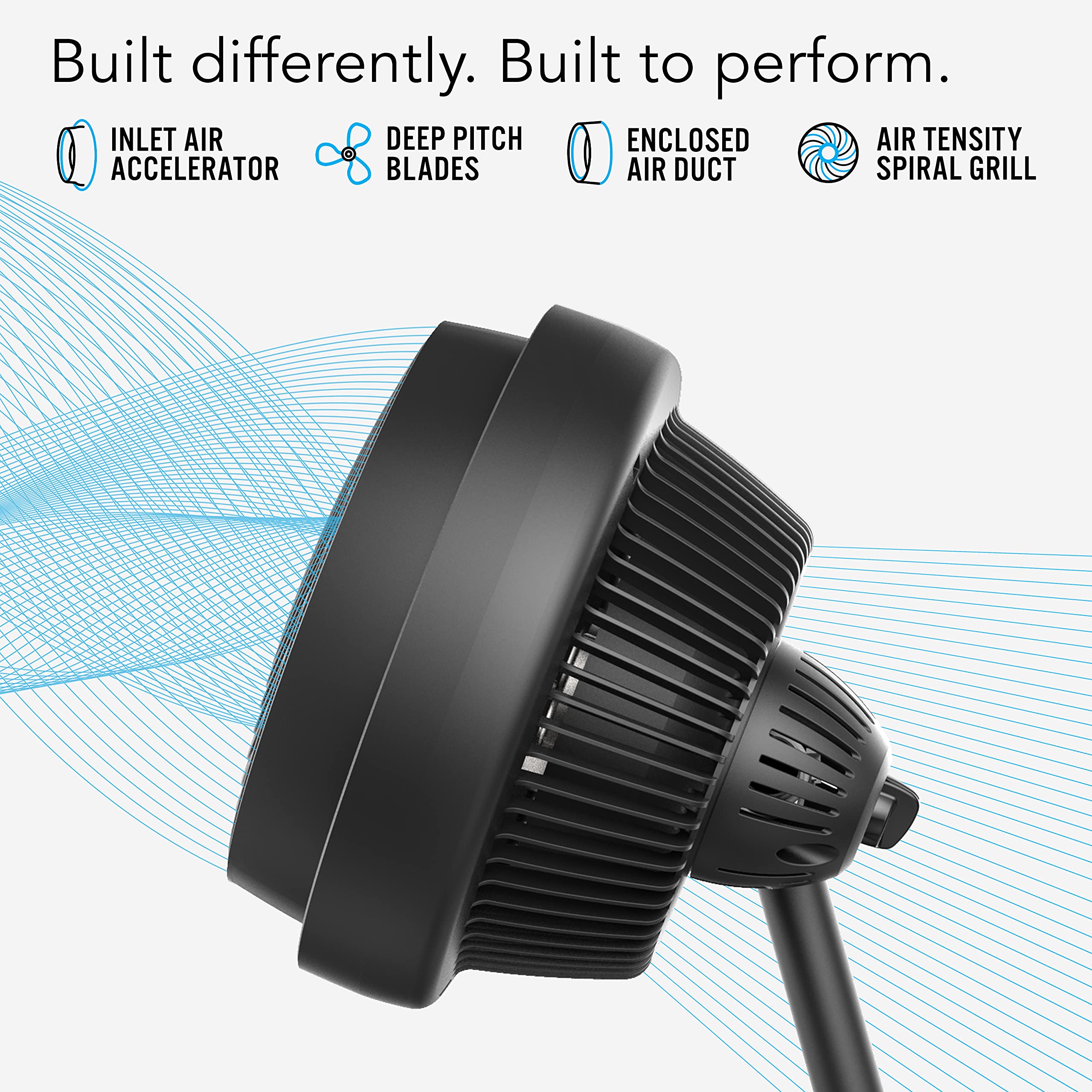 Vornado 660 Large Whole Room Air Circulator Fan - 4 Speed Settings, 90° Tilt, Powerful Airflow for Home & Office | 783 Adjustable Height Air Circulator Fan | Black | Perfect for Bedroom, Living Room & Workspace Cooling