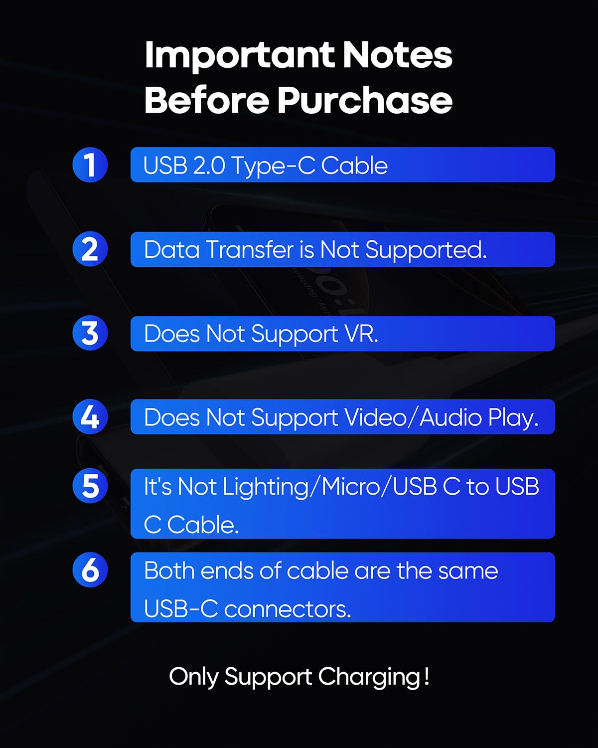 20Ft Long USB C to USB A Cable - Fast Charging & Durable TPE Cord for iPhone 16/15, Samsung Galaxy, Pixel, LG, Moto - Perfect for Home, Office & Car Charging