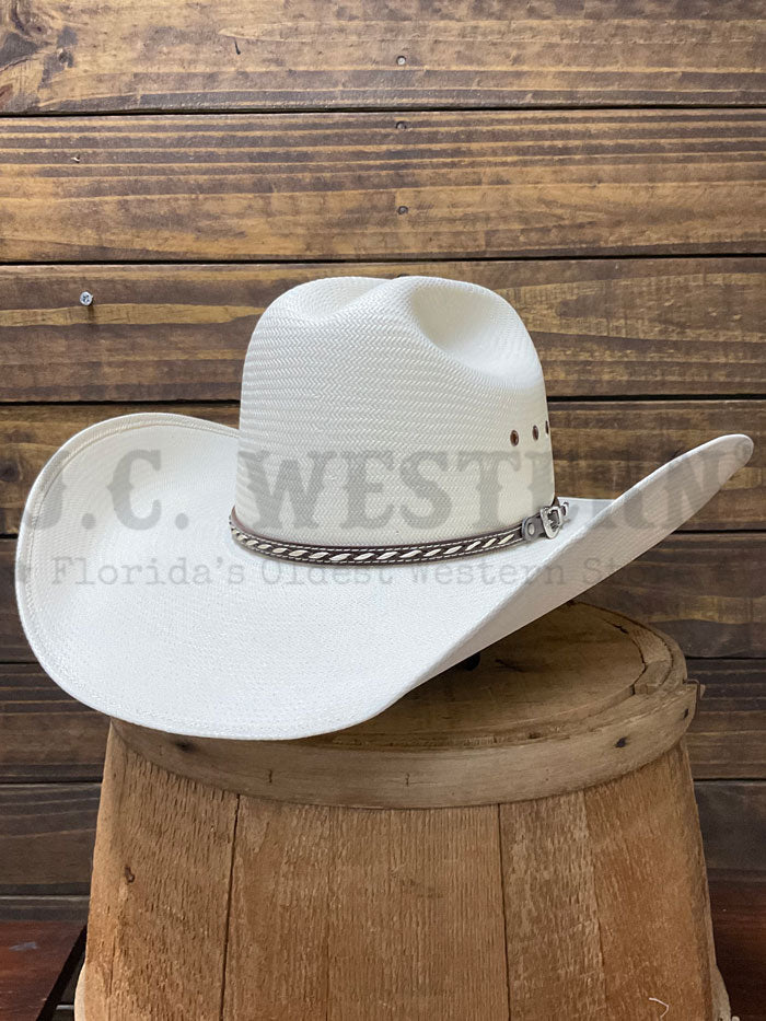 Larry Mahan LMH11218 AUSTIN 10X Cowboy Straw Hat Ivory - Western Style Sun Protection for Outdoor Ranchers & Country Music Fans