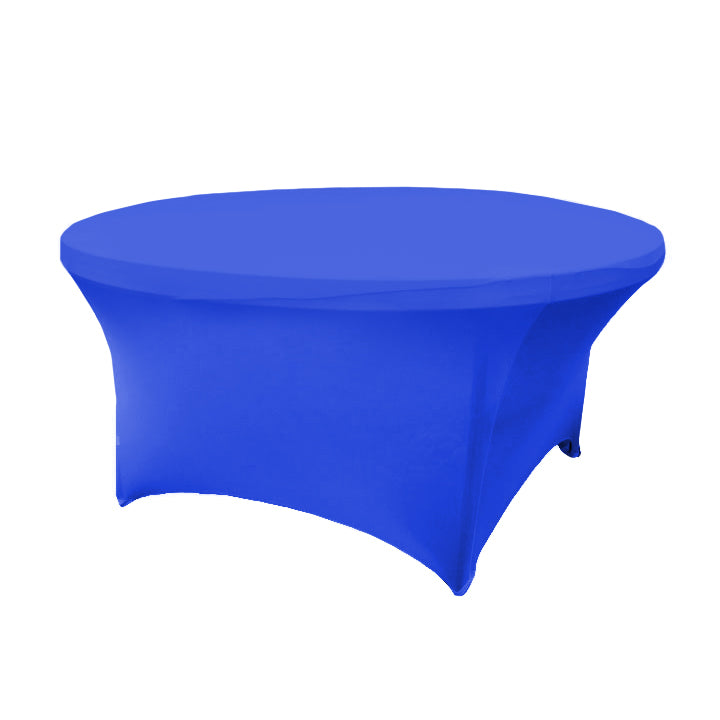 5FT Round Spandex Table Cover - Royal Blue Elastic Tablecloth for Banquet, Wedding, Party Decorations & Events