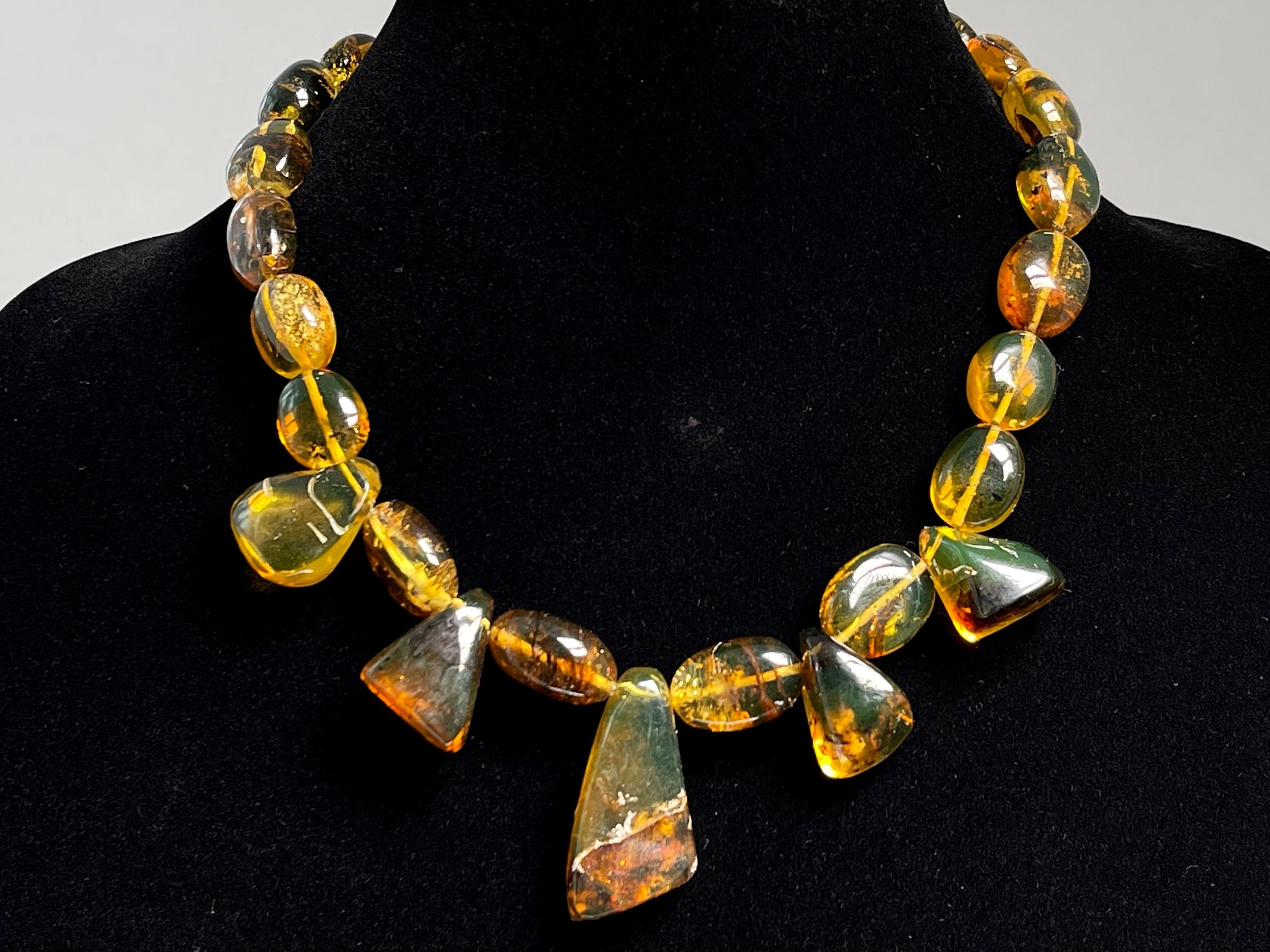 Authentic Mexican Amber Crystal Beaded Necklace - Handmade Healing Jewelry with Natural Stones | Perfect for Meditation, Energy Healing & Boho Fashion
