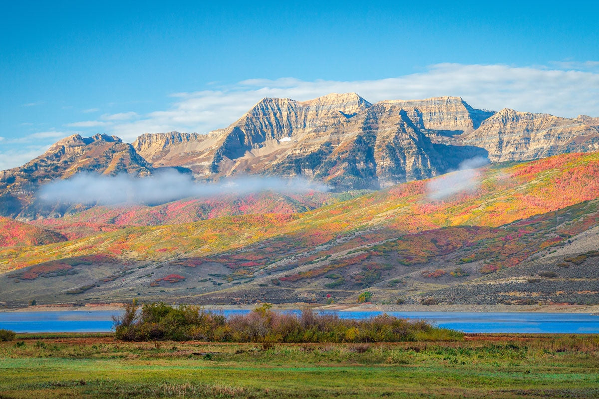 Autumn Splendor Over Timpanogos - Stunning Fall Landscape Photography Print for Home & Office Wall Decor | Perfect for Living Rooms, Bedrooms & Gifts