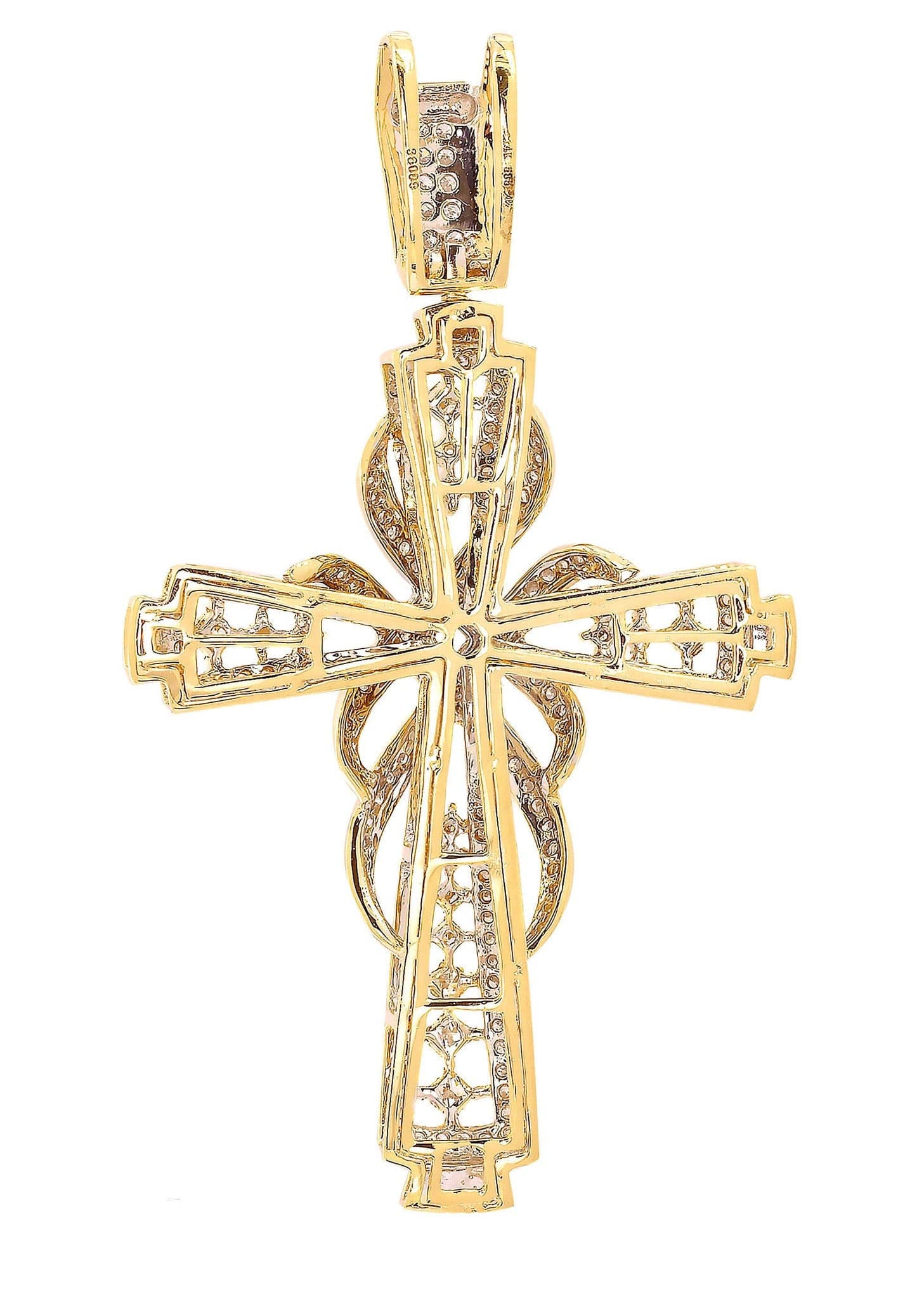 2.33 Carat Diamond Cross Pendant Necklace - 14.34 Grams Solid Gold Religious Jewelry for Women - Perfect for Church, Baptism & Special Occasions