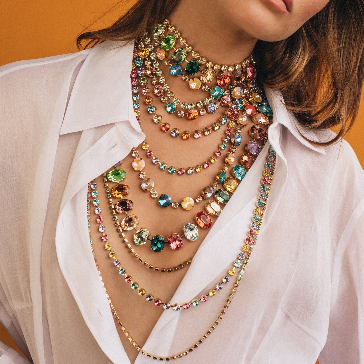 Kallisto Rainbow Necklace for Women - Elegant Layered Pendant Jewelry for Everyday Wear & Special Occasions