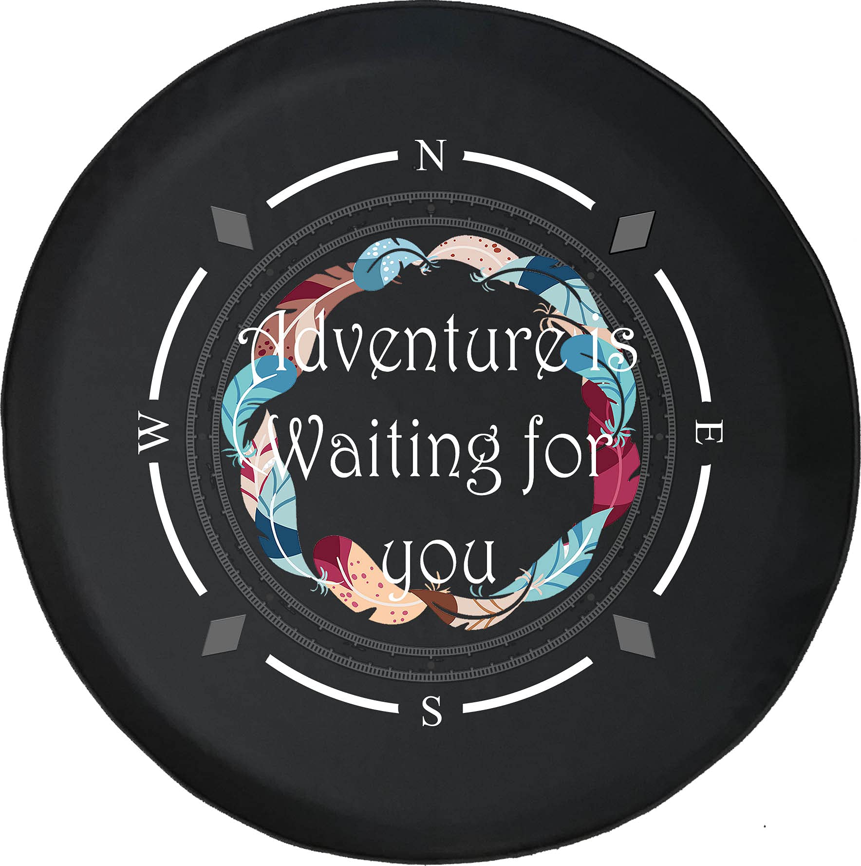 Premium American Unlimited Spare Tire Cover with Compass Design - Universal Fit for SUV, Trailer, RV & Most Vehicles | Durable Wheel Protection for Off-Road Adventures & Camping Trips