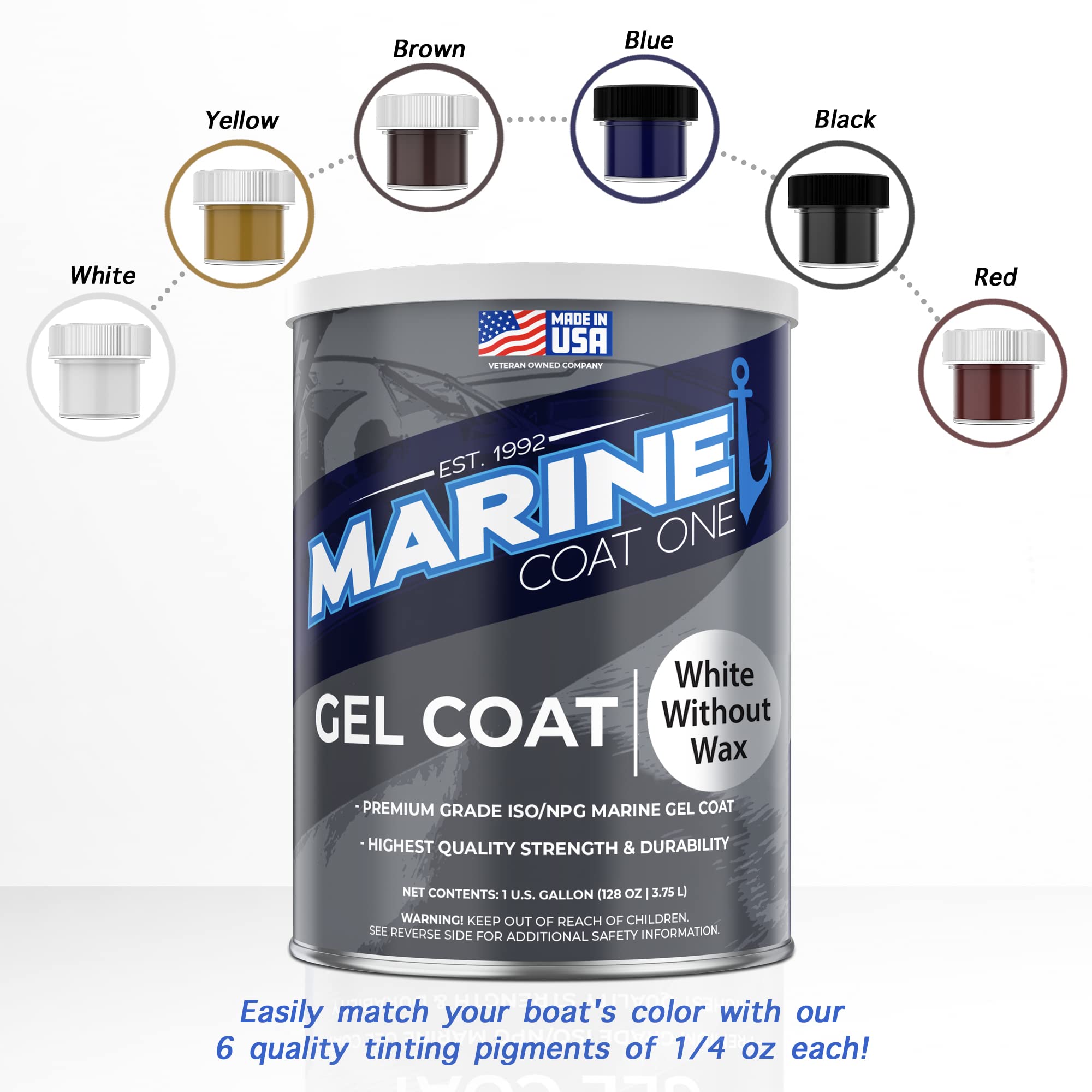 Premium White Gel Coat Without Wax - Includes MEKP Catalyst for Marine & Automotive Repair - Perfect for Boat Hulls, Car Parts & DIY Projects