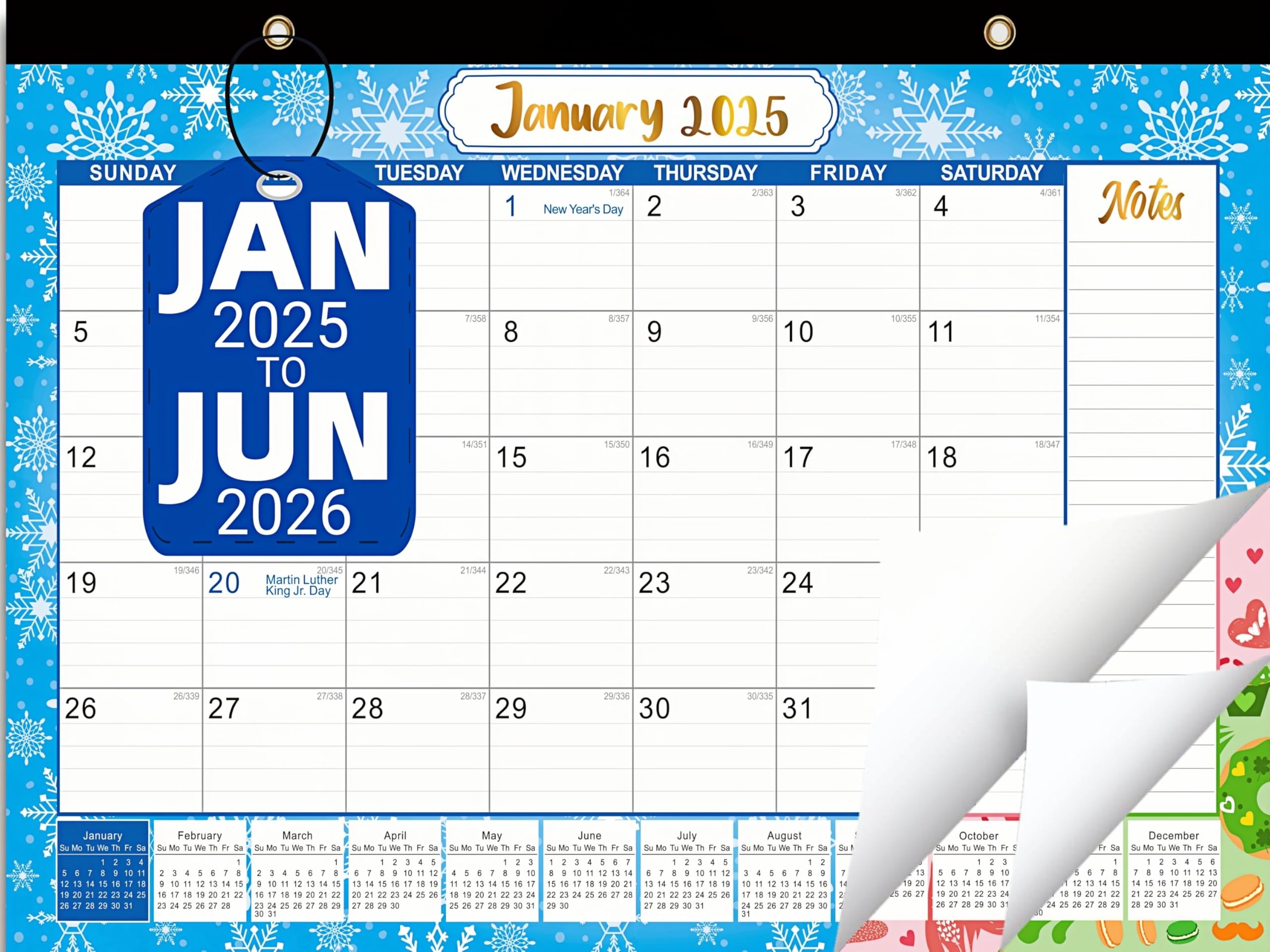 2025-2026 Large 18-Month Desk & Wall Calendar - Jan 2025 to June 2026, 17