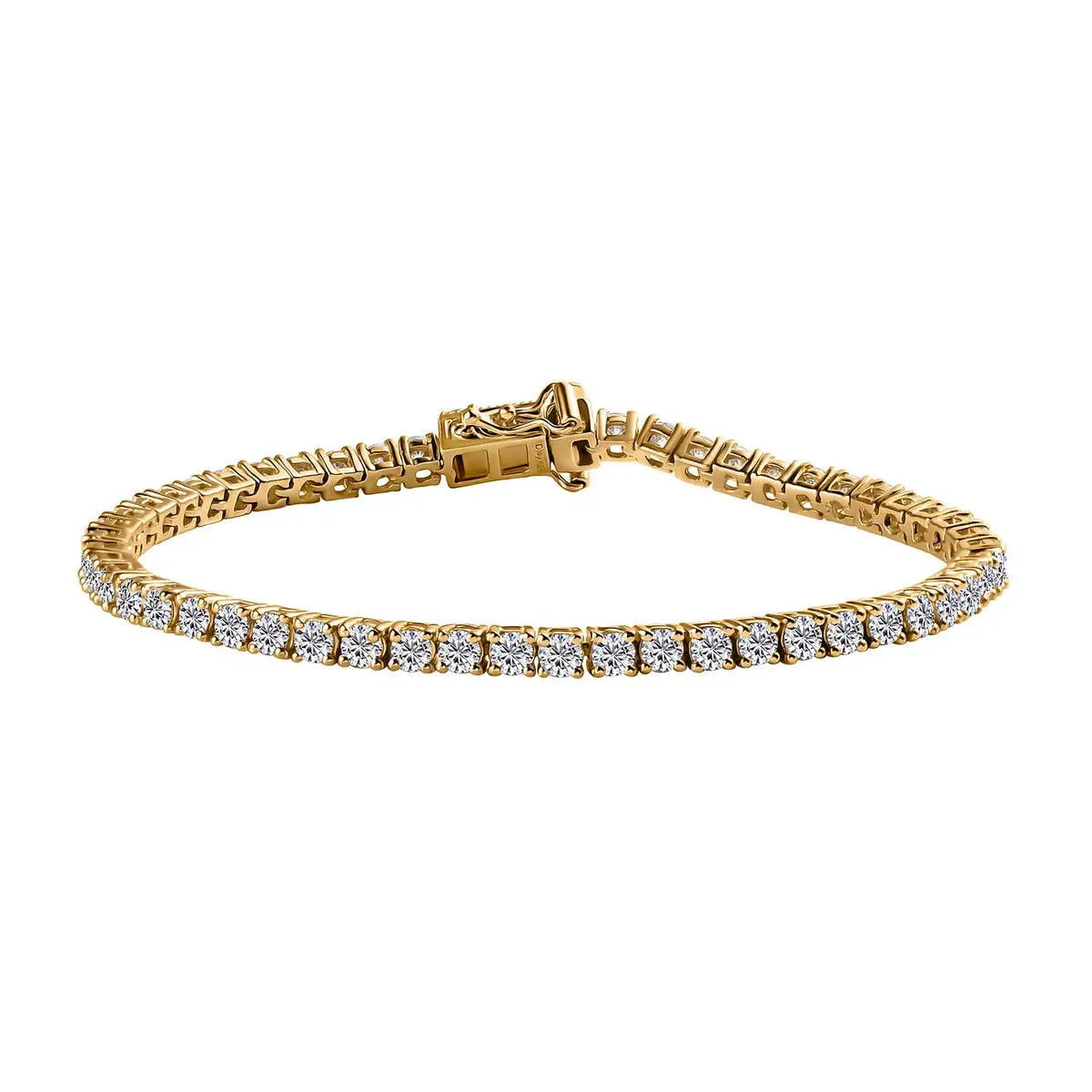 3MM Moissanite Diamond 14K Gold Plated Tennis Bracelet for Women - Elegant Jewelry Gift for Anniversary, Wedding & Special Occasions