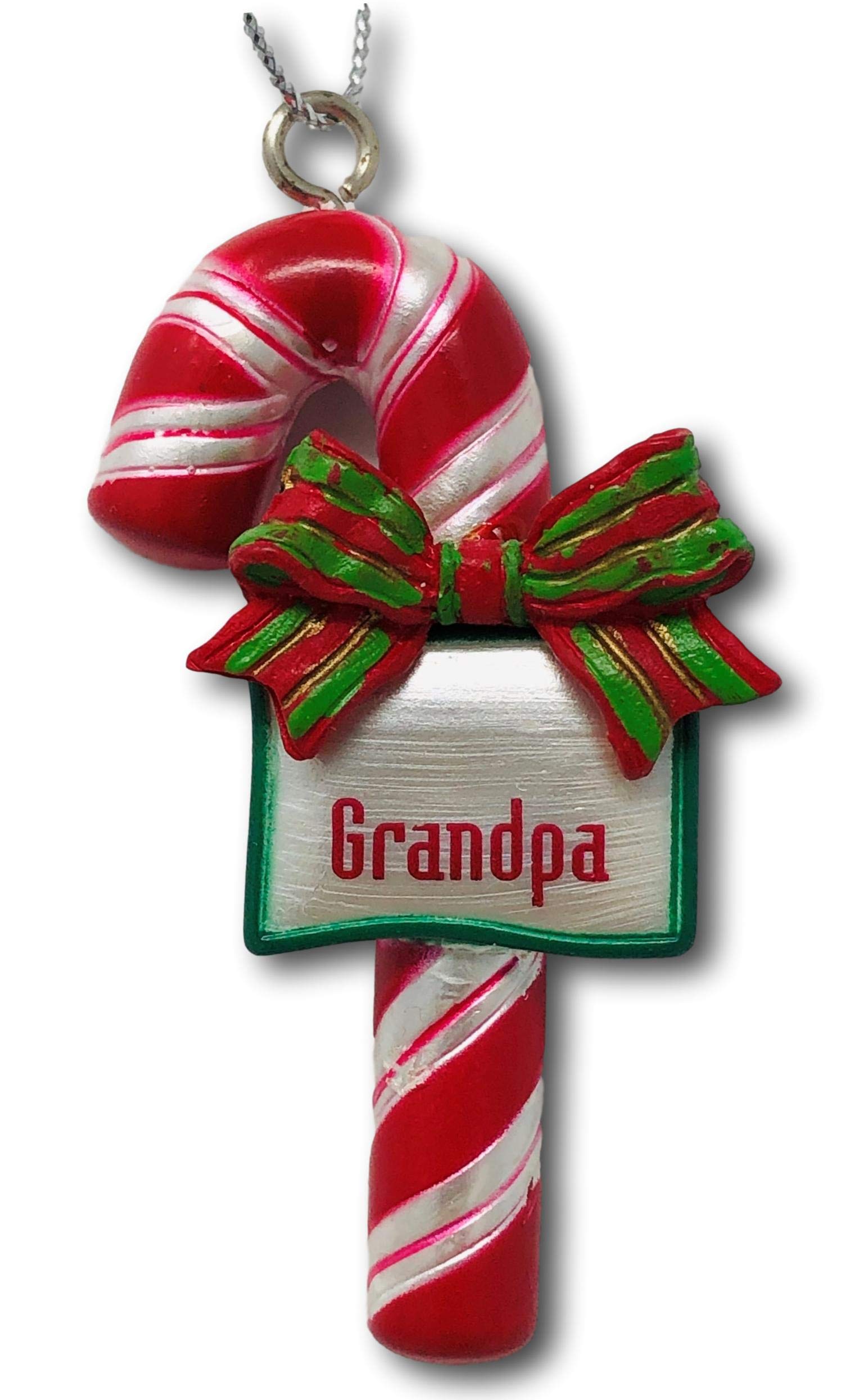 Personalized Candy Cane Christmas Ornament - Custom Name Gift for Grandpa - Perfect for Tree Decorations, Stocking Stuffers & Holiday Gifts