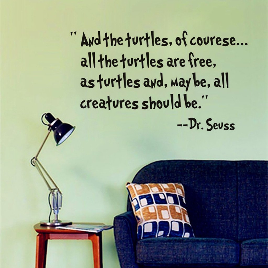 HACASO Inspirational Turtle Wall Decals - 'All The Turtles Are Free' Quote Stickers for Bedroom, Nursery & Home Decor | Perfect for Kids Rooms, Playrooms & Motivational Wall Art