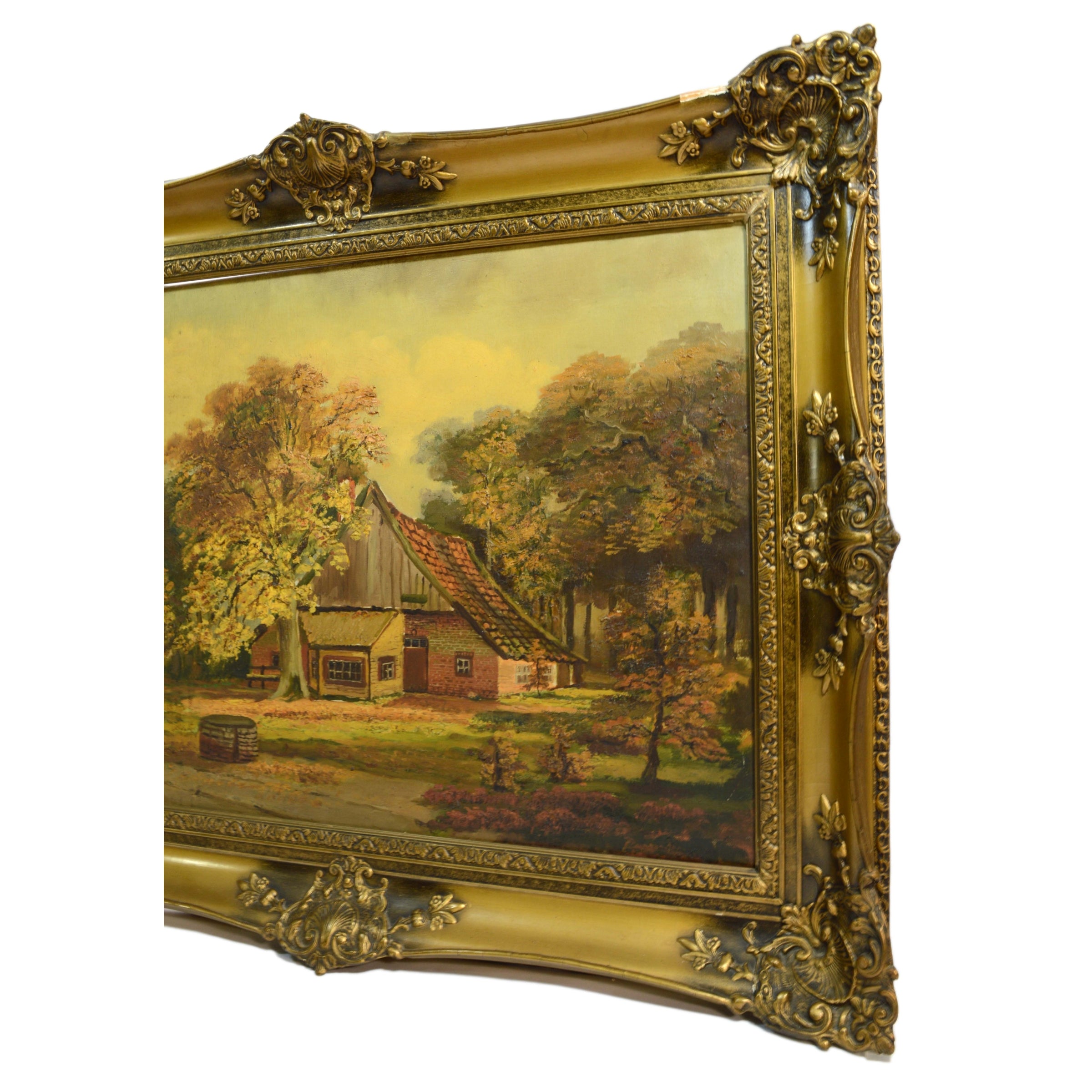 Original Oil Painting on Canvas - Handmade Artwork with Ornate Frame by Unknown Artist JAADV.KREATEN - Perfect for Home Decor, Living Room Wall Art & Gift Ideas