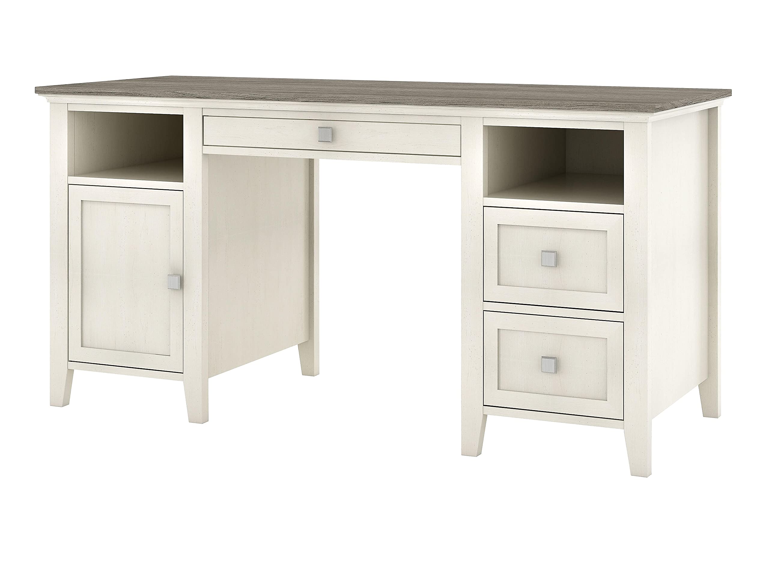 Whalen Abington 60-Inch White Computer Desk with Keyboard Tray - Modern Home Office Desk for Work & Study (SPUS-ABTD) - Perfect for Small Spaces & Remote Work