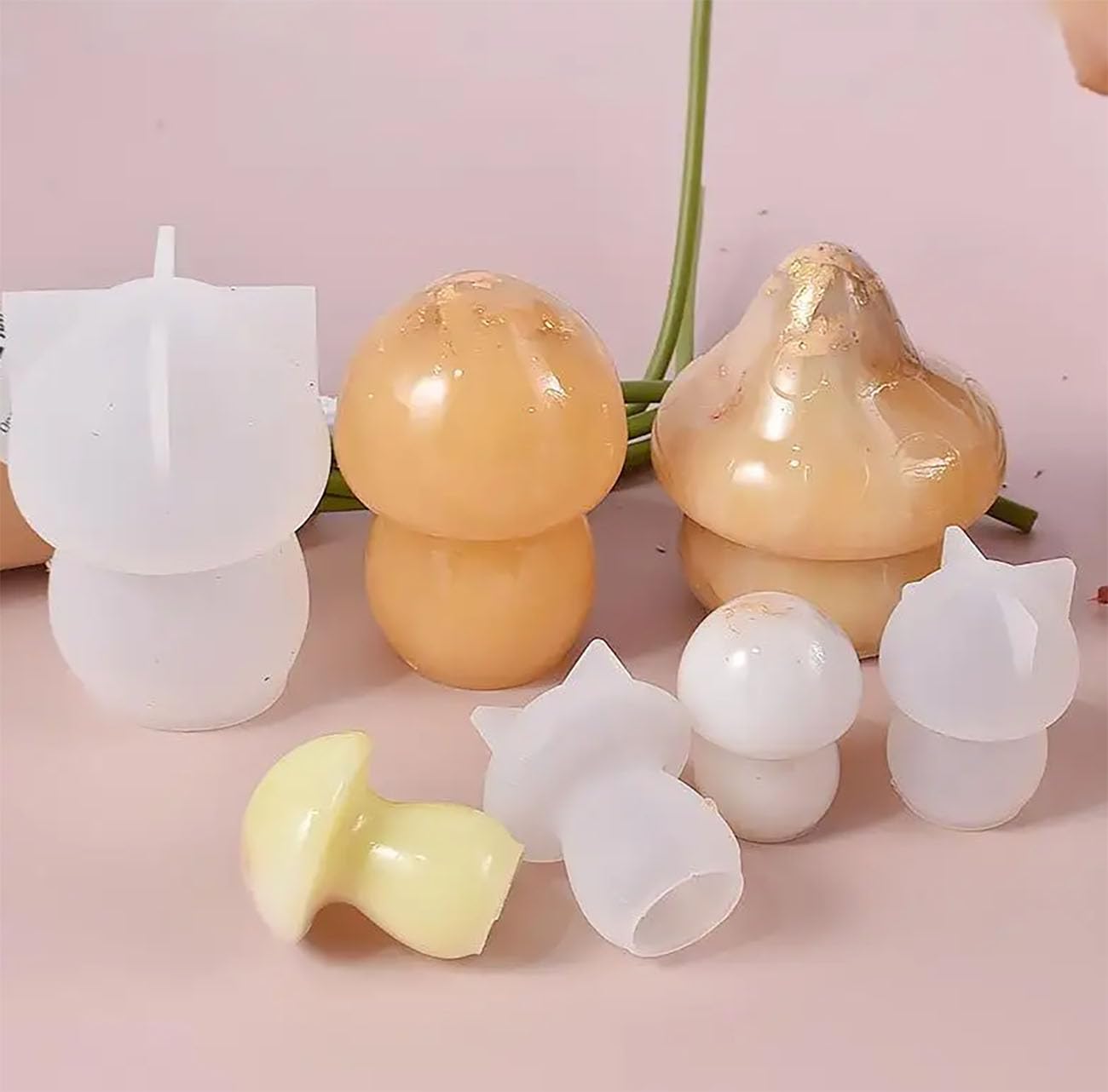 6 PCS Mushroom Epoxy Resin Molds - Silicone Art Molds for UV Resin Casting, Soap & Candle Making - DIY Home Table Decor, Cake Decorating & Craft Projects - Perfect for Gifts, Wedding Favors & Party Decorations
