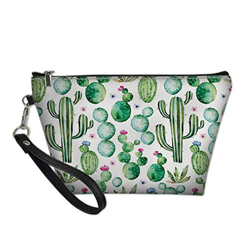 Cactus Print Cosmetic Bag for Women - Fashionable Portable Makeup Organizer Pouch | Perfect for Travel, Gym & Daily Essentials Storage