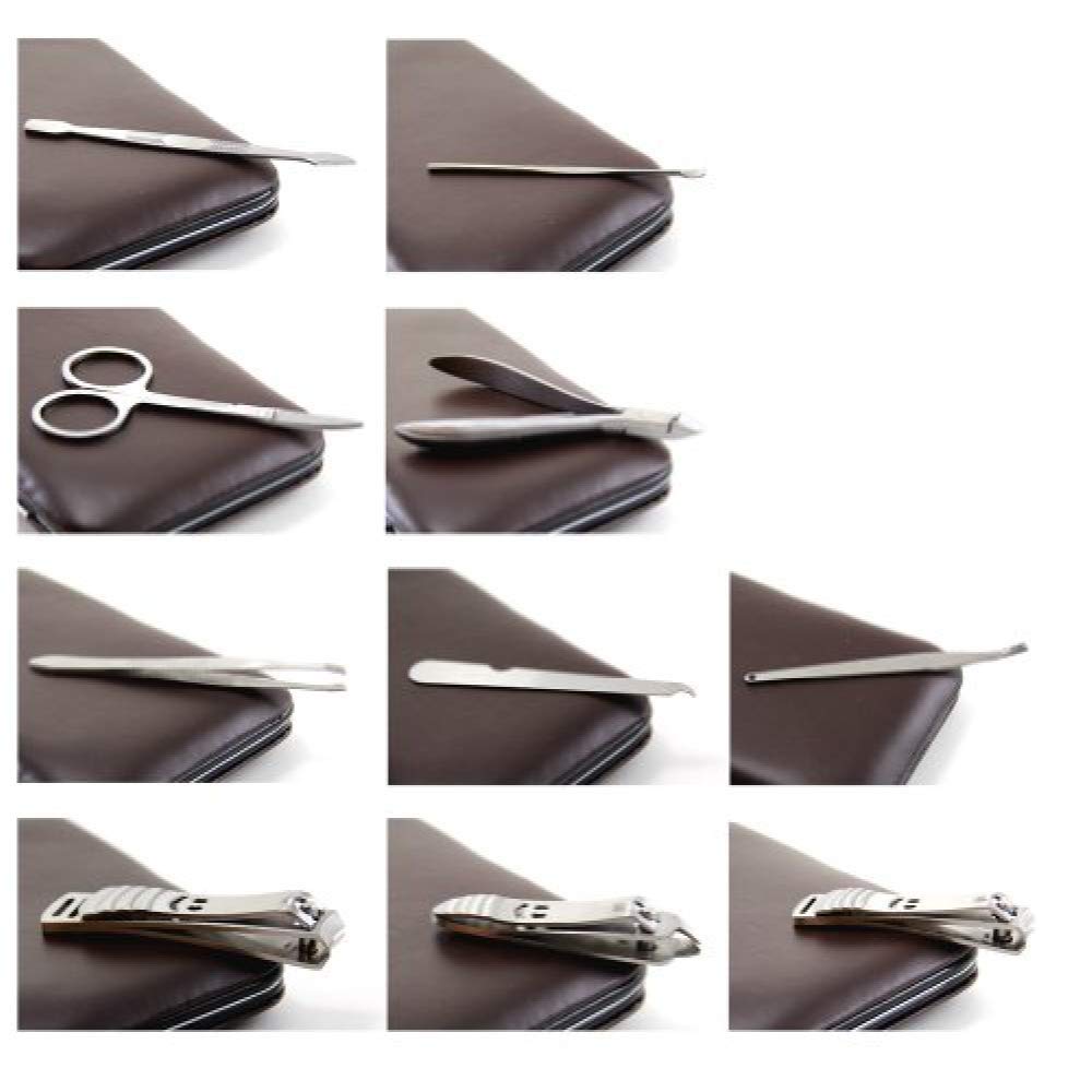 **Angelie Secrets Professional Manicure & Pedicure Set - 10-Piece Stainless Steel Nail Clippers & Scissors Kit with Leather Case - Perfect for Home, Salon & Travel Nail Care**