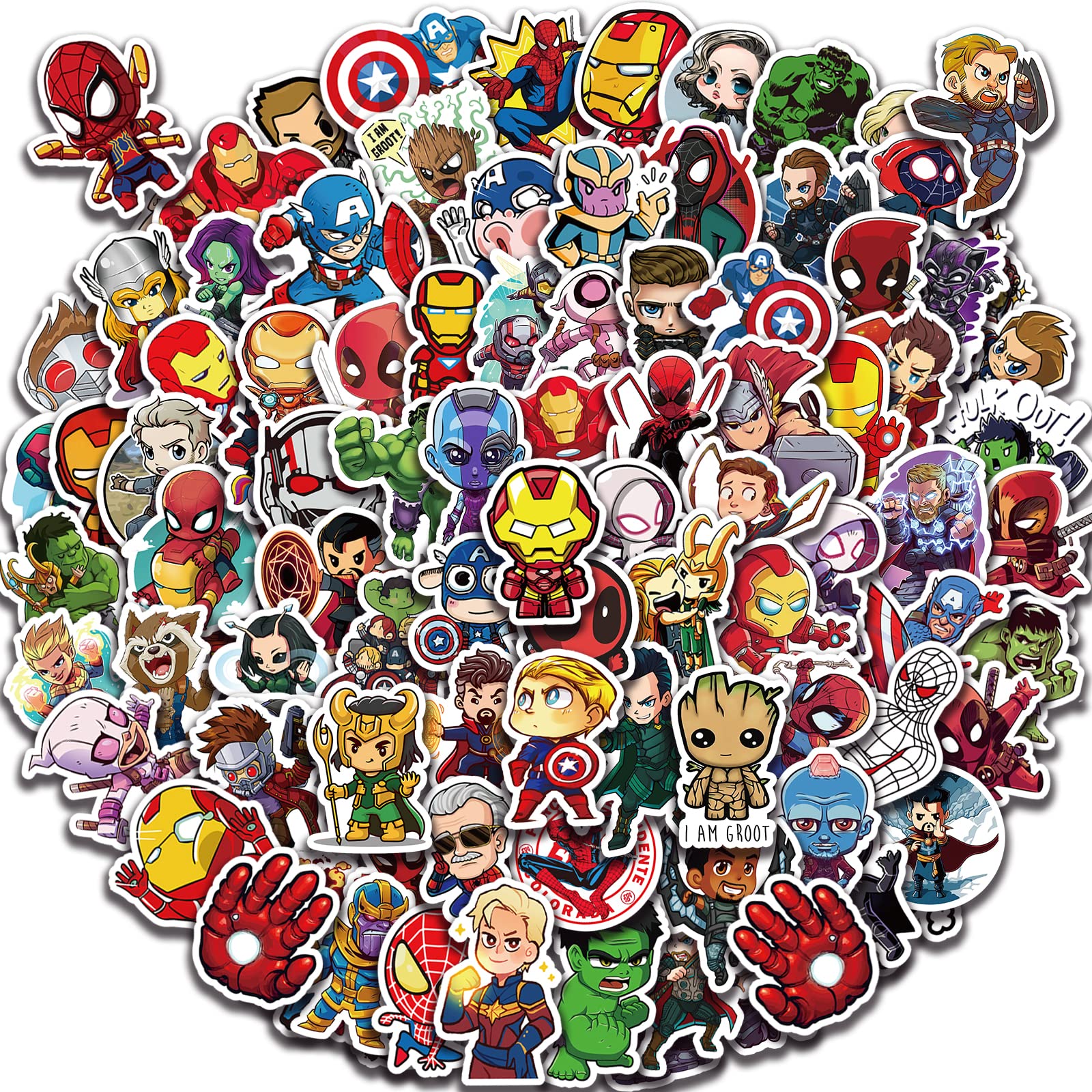 150PCS Superhero Stickers Pack - Avengers, Comic Legends Vinyl Decals for Teens, Boys & Adults - Waterproof Laptop, Water Bottle, Luggage, Skateboard, Guitar & Notebook Decoration