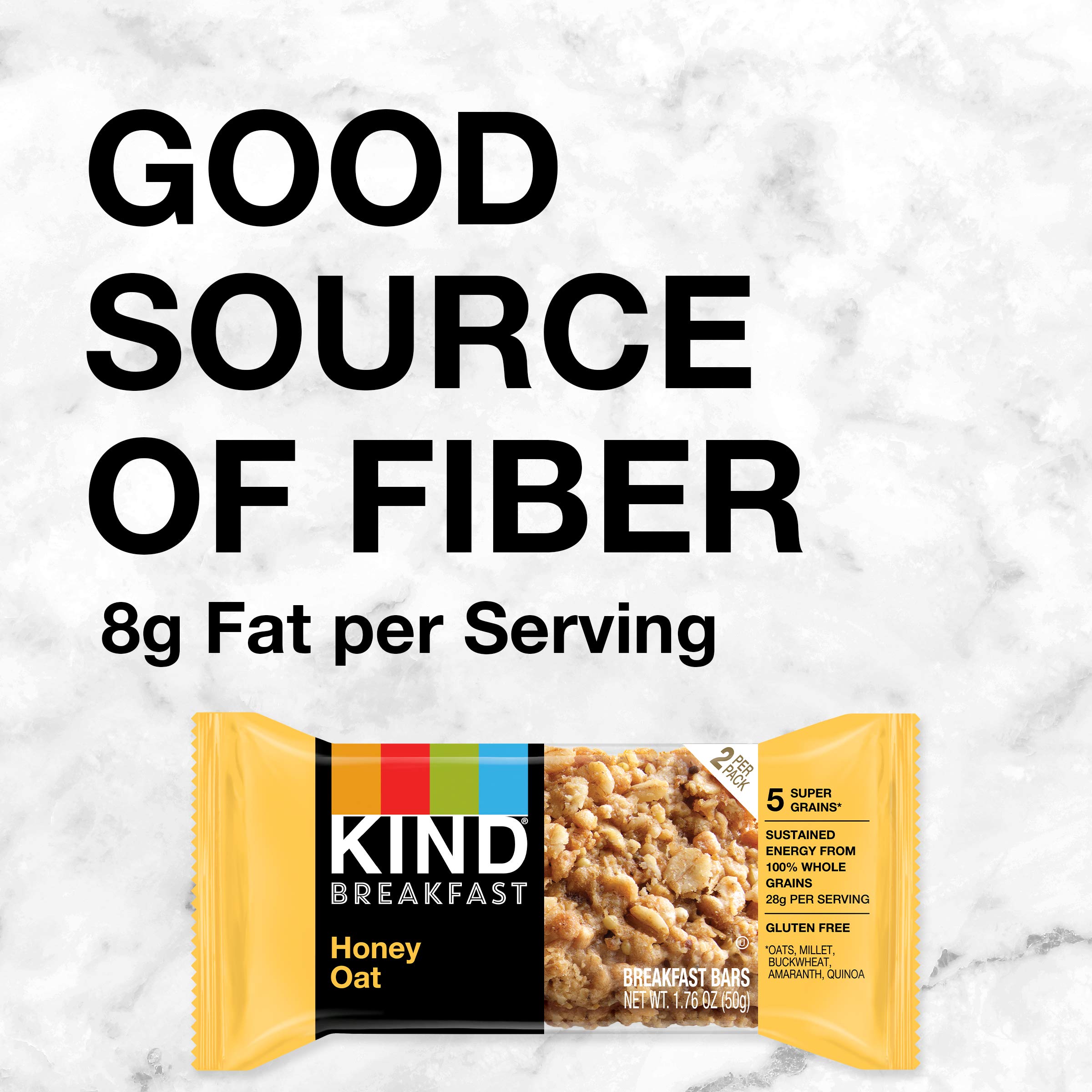 KIND Breakfast Bars, Honey Oat - Healthy Gluten Free Snacks (32 Count) - Perfect for On-the-Go Breakfast, Office Snacks & Travel