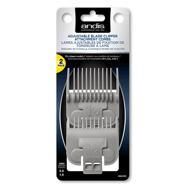Andis Snap-On Blade Attachment Combs - Dual Pack (0.5 & 1.5) for Professional Hair Clippers - Perfect for Barbers, Stylists & Home Grooming