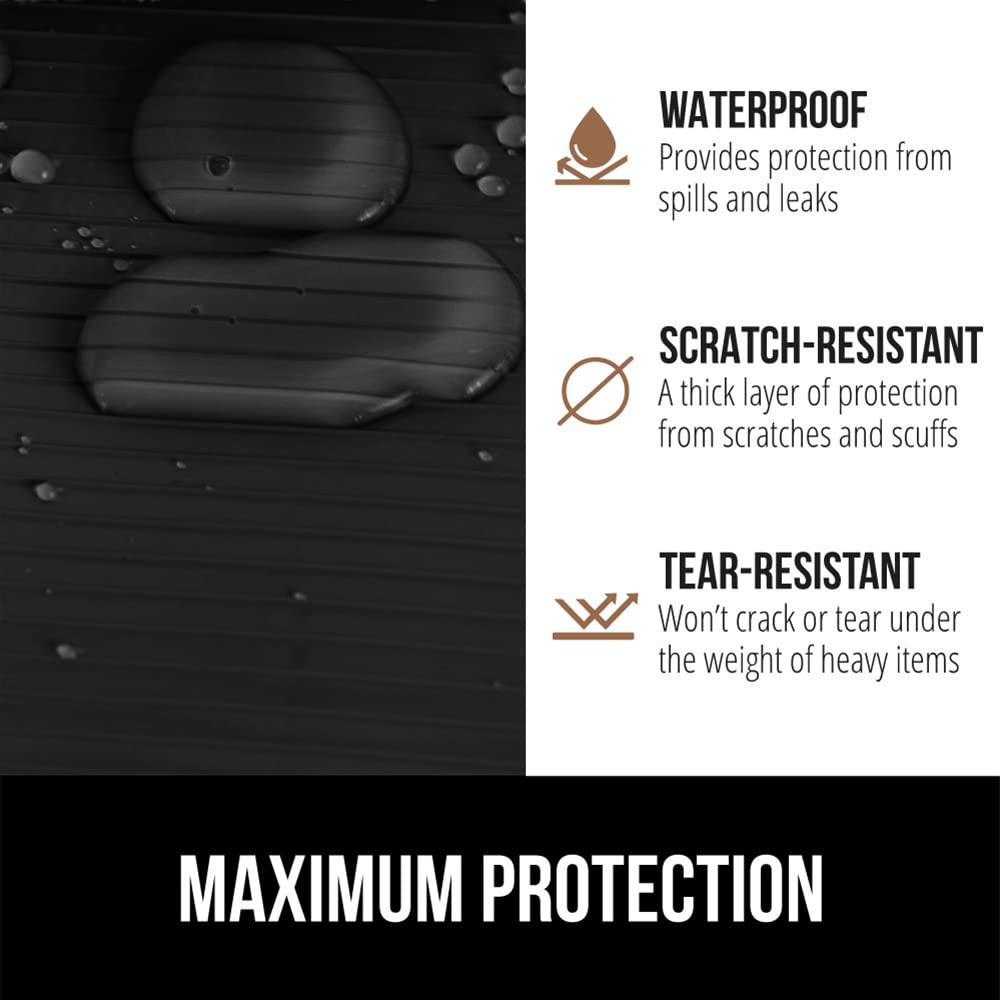 GORILLA GRIP DuraGuard Non-Adhesive Shelf Liner - 20x30 Inch Waterproof Cabinet Liner for Kitchen Drawers, Refrigerator, Pantry, Bathroom & Closet Storage - BPA Free Durable Plastic Shelf Protector (Jet Black) - Perfect for Organizing and Protecting Surfaces in Home & Office