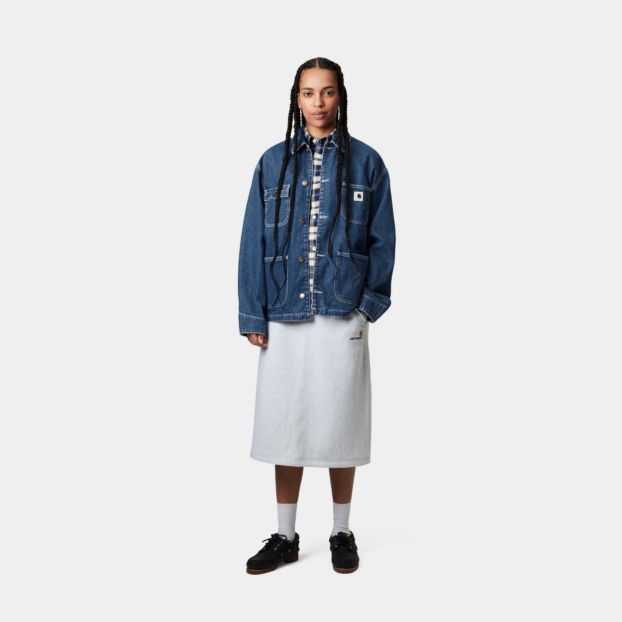 Women's OG Michigan Denim Jacket - Lightweight Spring Coat in Stone Washed Blue | Casual Outerwear for Everyday Wear & Outdoor Activities