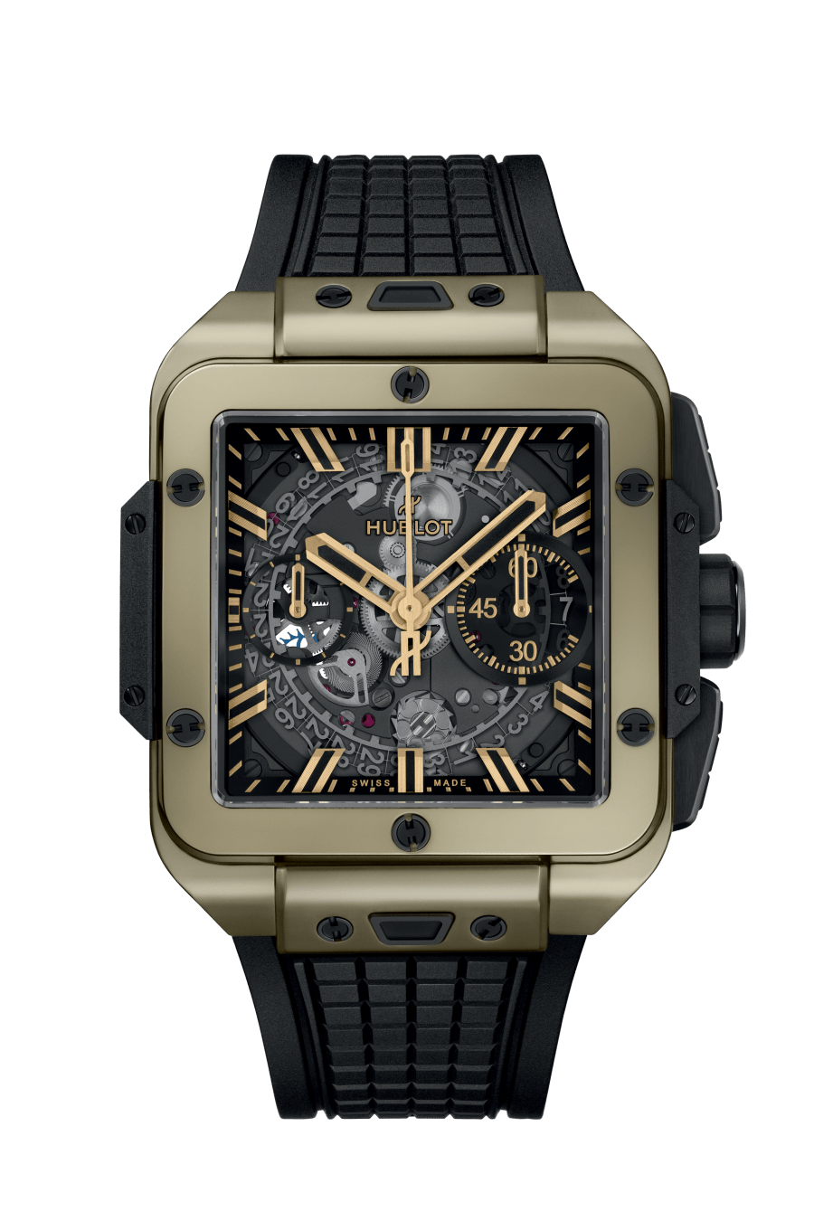 Hublot Square Bang Chronograph 18K Magic Gold Men's Luxury Watch - Perfect for Business, Formal Events & Collector's Showcase