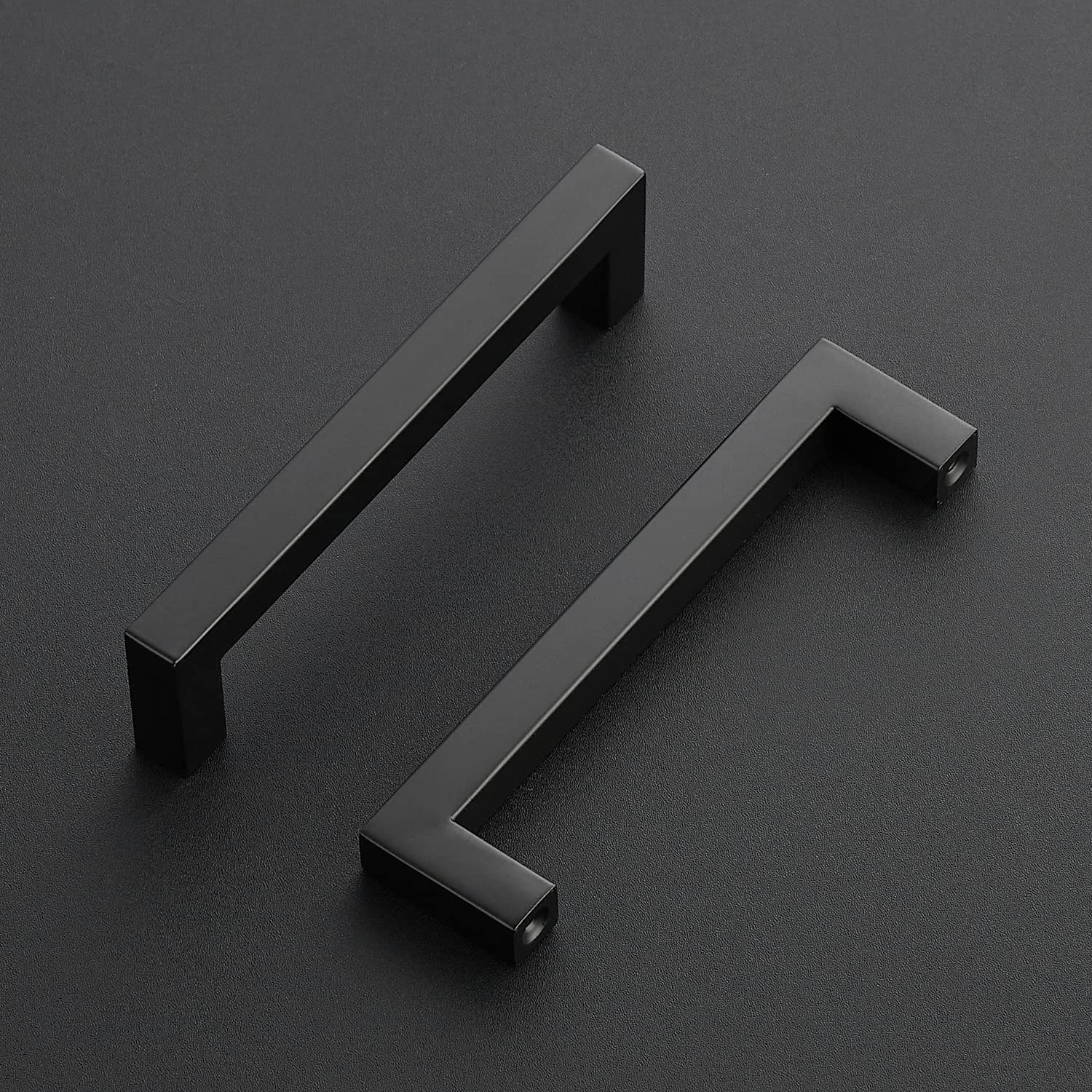 Ravinte 10 Pack 5 Inch Square Cabinet Handles - Matte Black Kitchen Cabinet Pulls & Drawer Handles - Durable Cabinet Hardware for Modern Kitchens, Bathrooms & Furniture (Perfect for Home Renovation & DIY Projects)