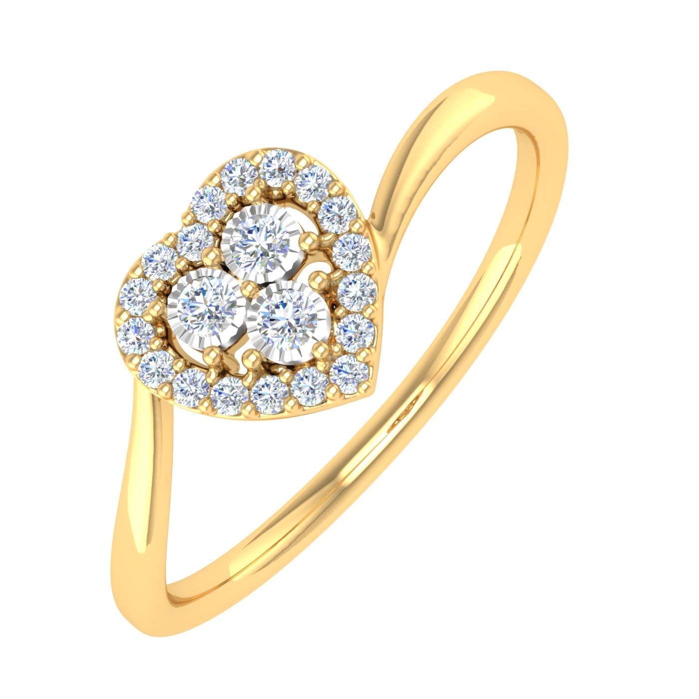 1/10 Carat IGI Certified Heart Shaped Diamond Ring in 10K Solid Gold - Elegant Valentine's Gift, Anniversary Jewelry for Women, Perfect for Romantic Occasions & Special Moments