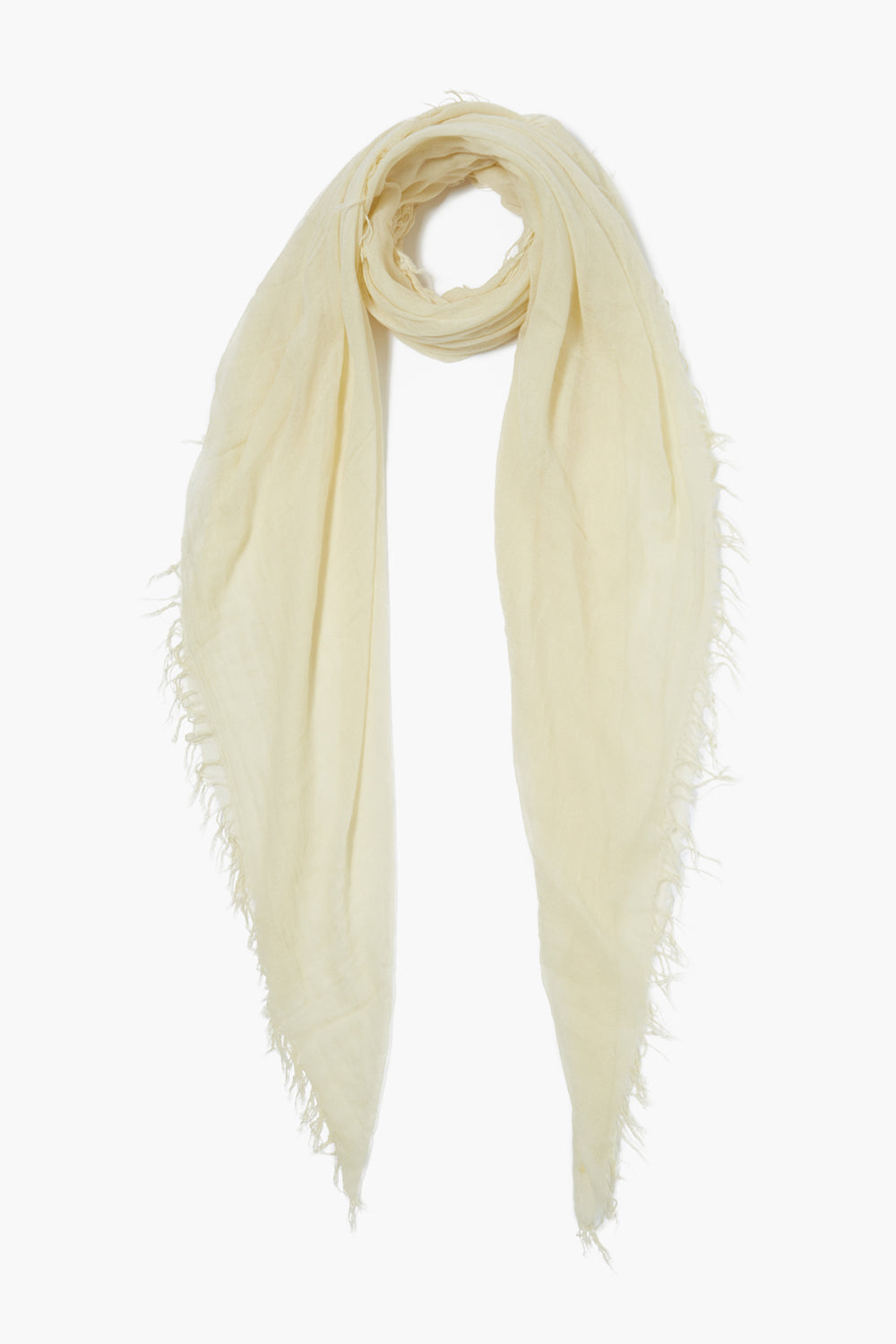 Luxury Cashmere Silk Scarf - Soft Pale Yellow Winter Shawl for Women | Elegant Fashion Accessory for Office, Party & Travel