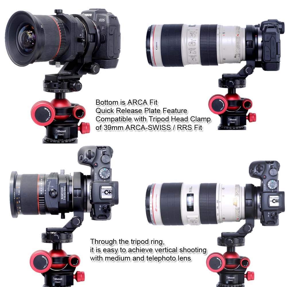 Canon EF to EOS R Mount Adapter Ring with Arca-Swiss Quick Release Plate - iShoot Lens Collar Tripod Mount for DSLR Cameras | Perfect for Landscape, Portrait & Studio Photography