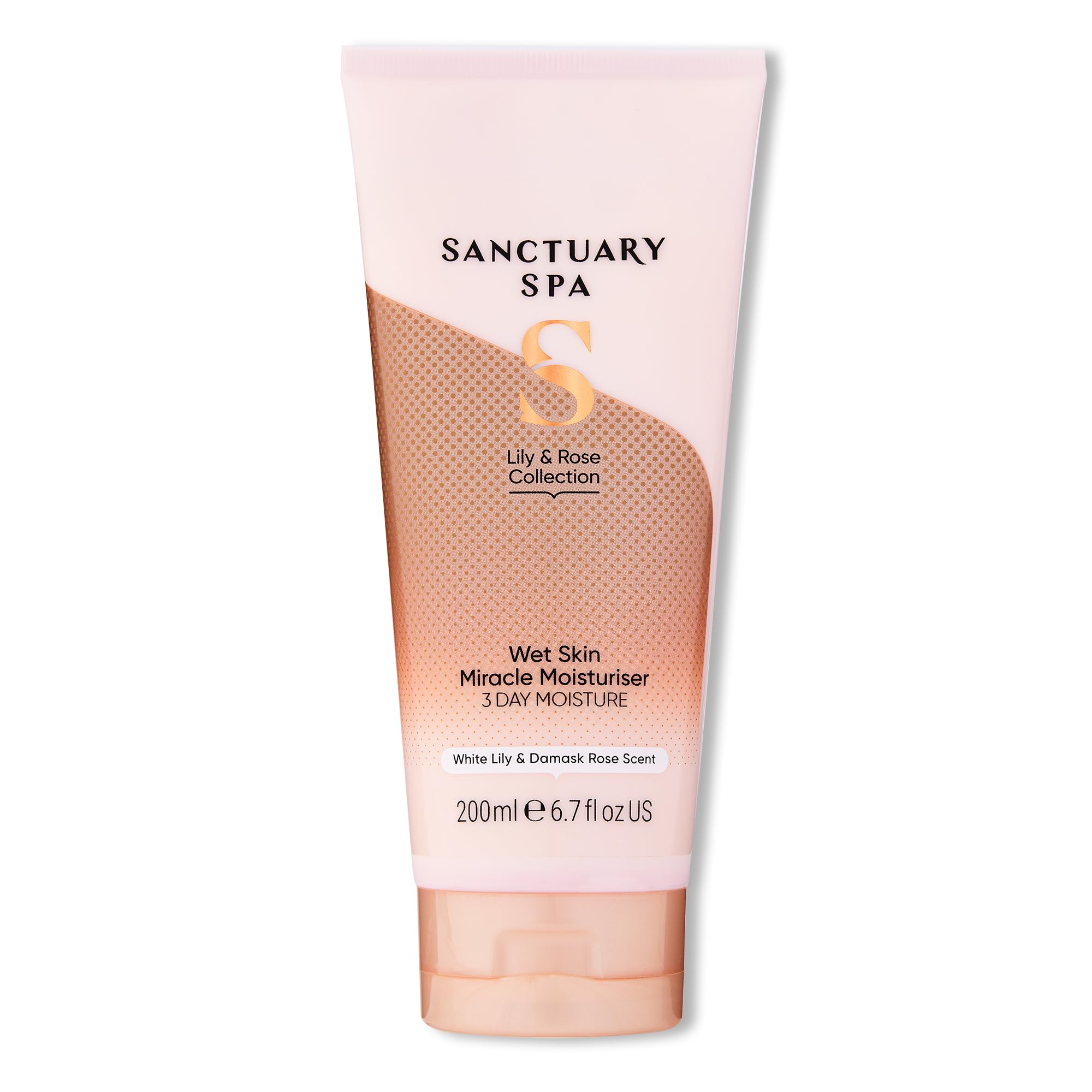 Sanctuary Spa Lily & Rose Body Lotion - Wet Skin Moisturizer for Dry Skin | Vegan, Cruelty-Free In-Shower Hydration | 200ml Pink Body Cream for Soft, Smooth Skin | Perfect for Post-Shower & Nighttime Skincare Routine